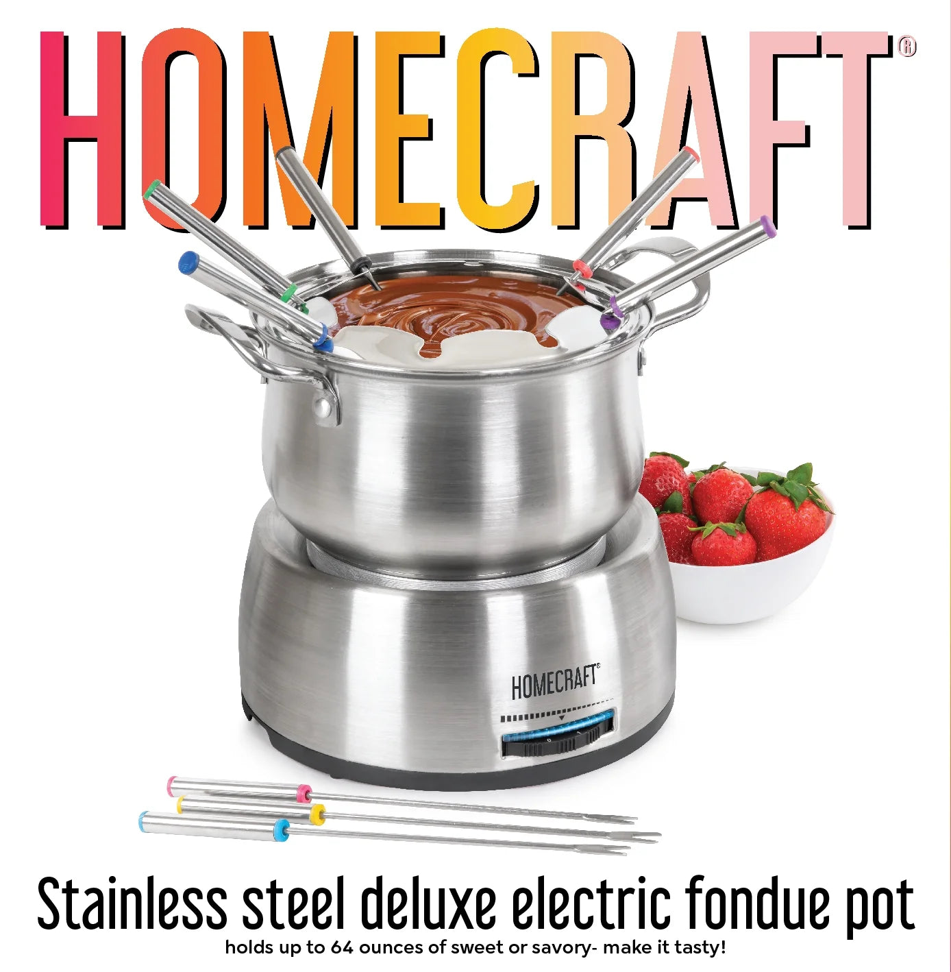 HCFP8SS 8-Cup Electric Fondue Set, Stainless Steel