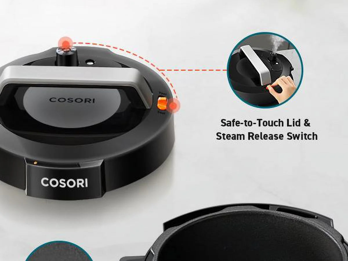 COSORI Electric Pressure Cooker 6-Qt, 9-In-1 Multi-Cooker: Rice, Sauté, Sous Vide, Sterilizer, 1100W, Stainless Steel, Aluminium Inner Pot, Cookbook,Christmas Gift