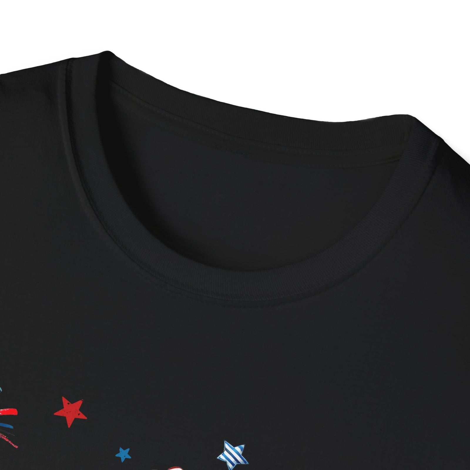 Patriotic Cat Unisex Softstyle T-Shirt for Fourth of July Celebrations