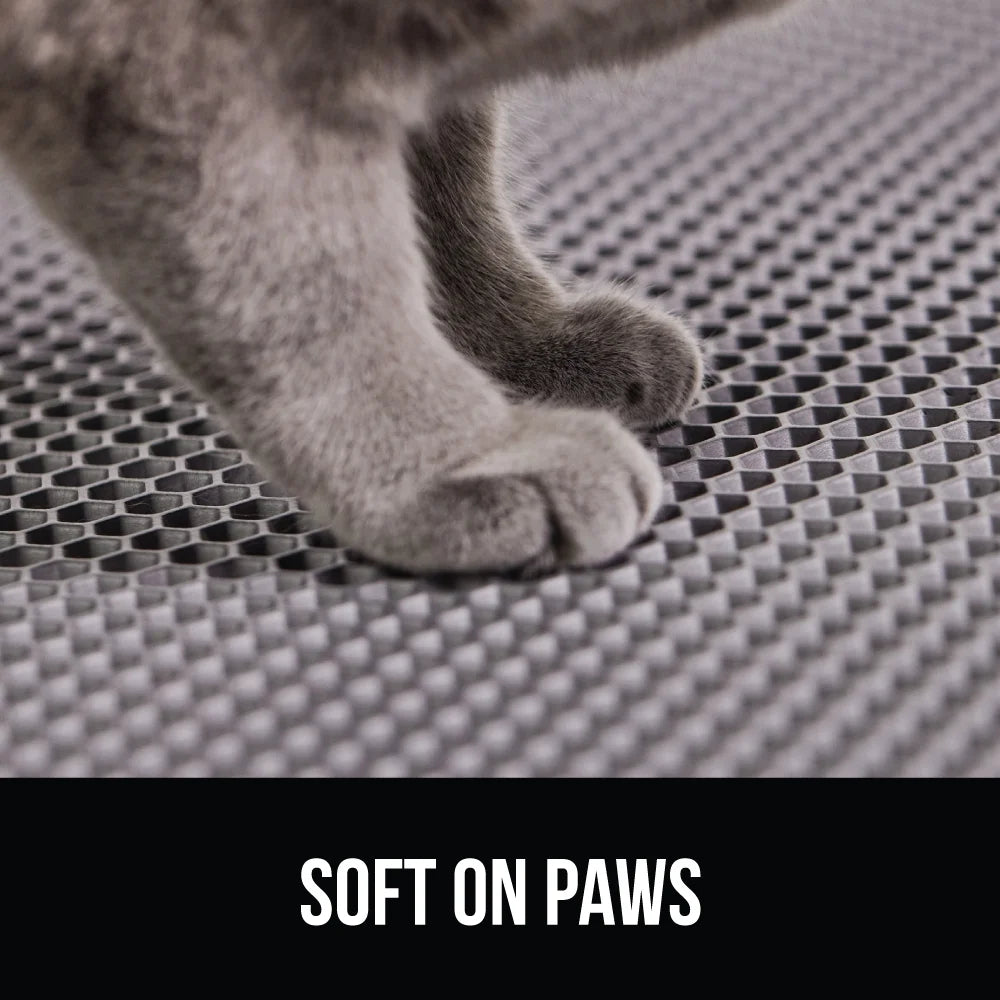 Waterproof Cat Litter Mat, Easy to Clean Honeycomb Waste Trapping Mats, 24X15 Gray