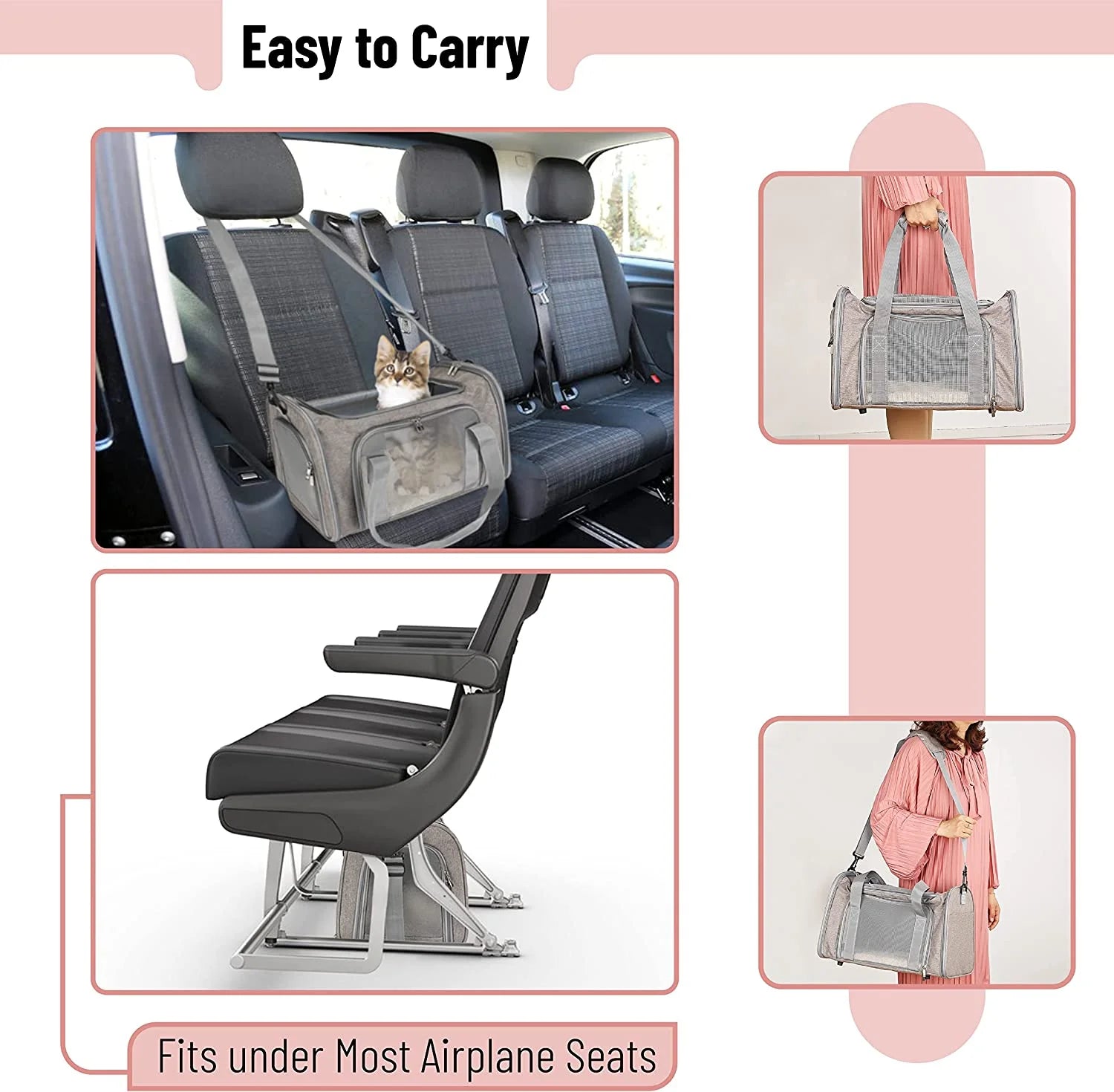 Pet Carrier - Versatile Travel Solution for Cats and Dogs