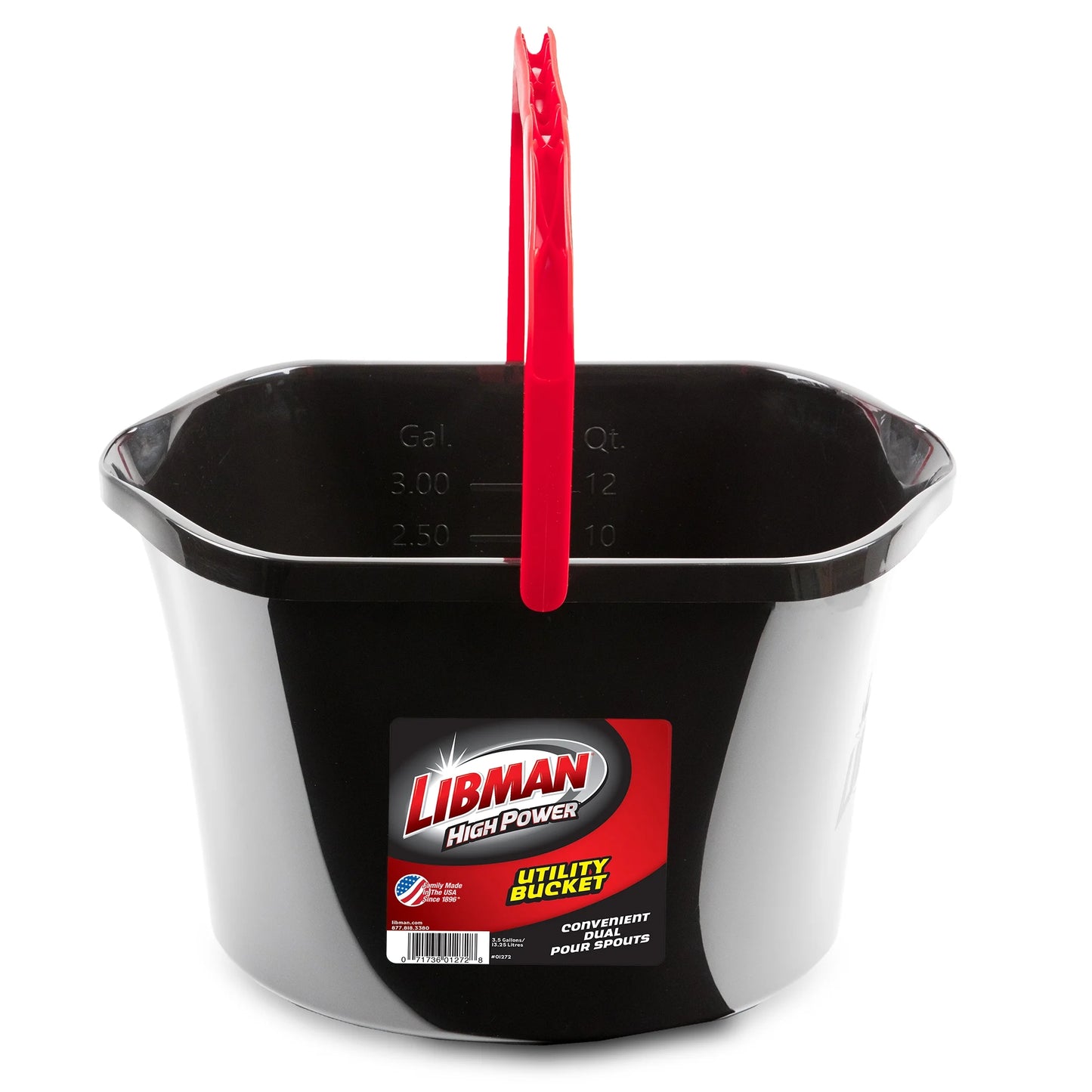 Heavy Duty 3.5 Gallon Utility Bucket Oval Polypropylene Black