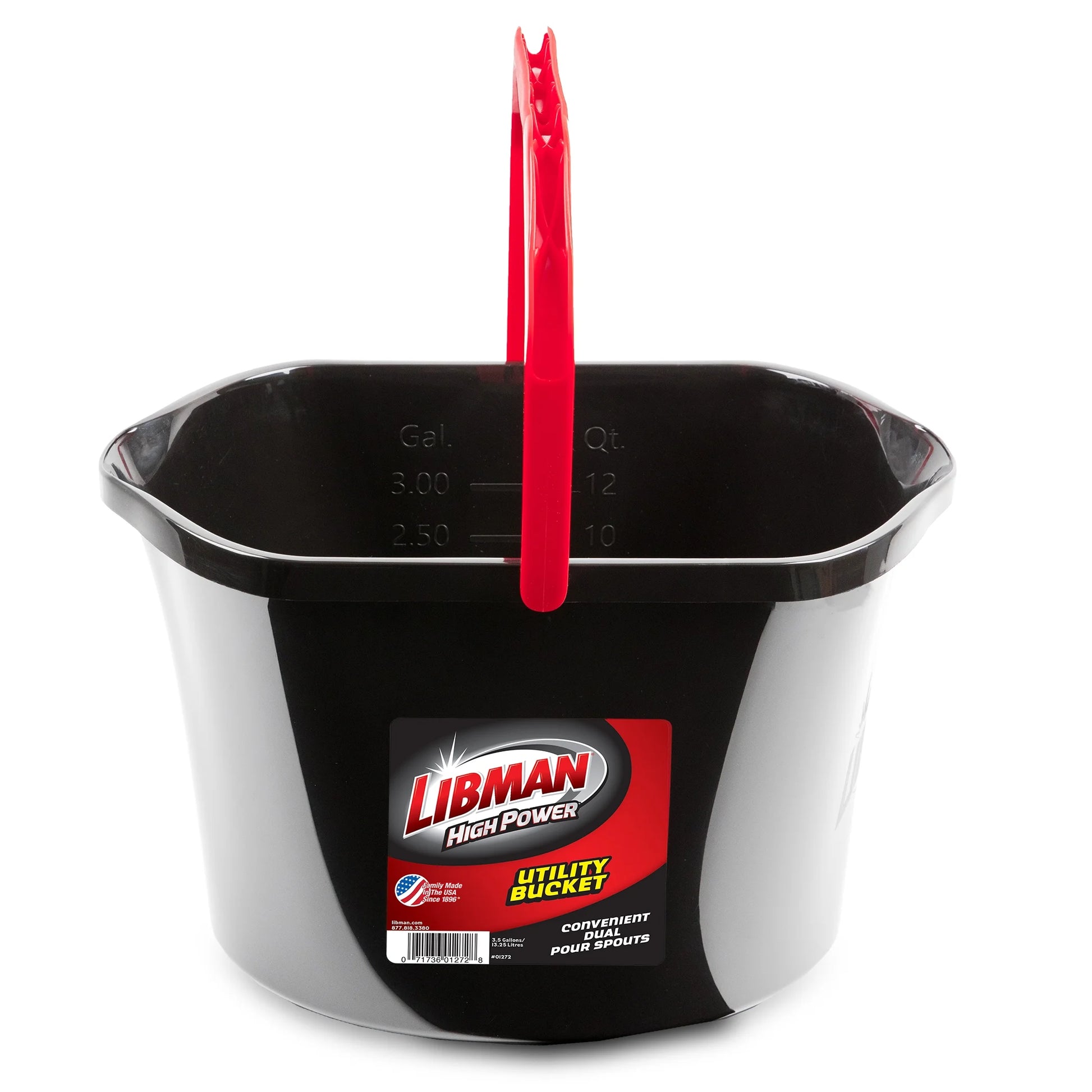 Heavy Duty 3.5 Gallon Utility Bucket Oval Polypropylene Black