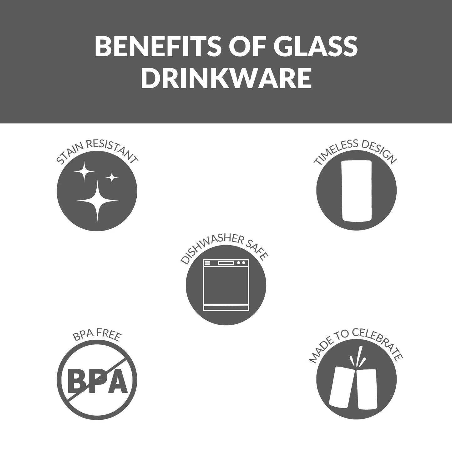 Hudson Glass Drinkware, 10.5 Ounce & 16 Ounce, Set of 8