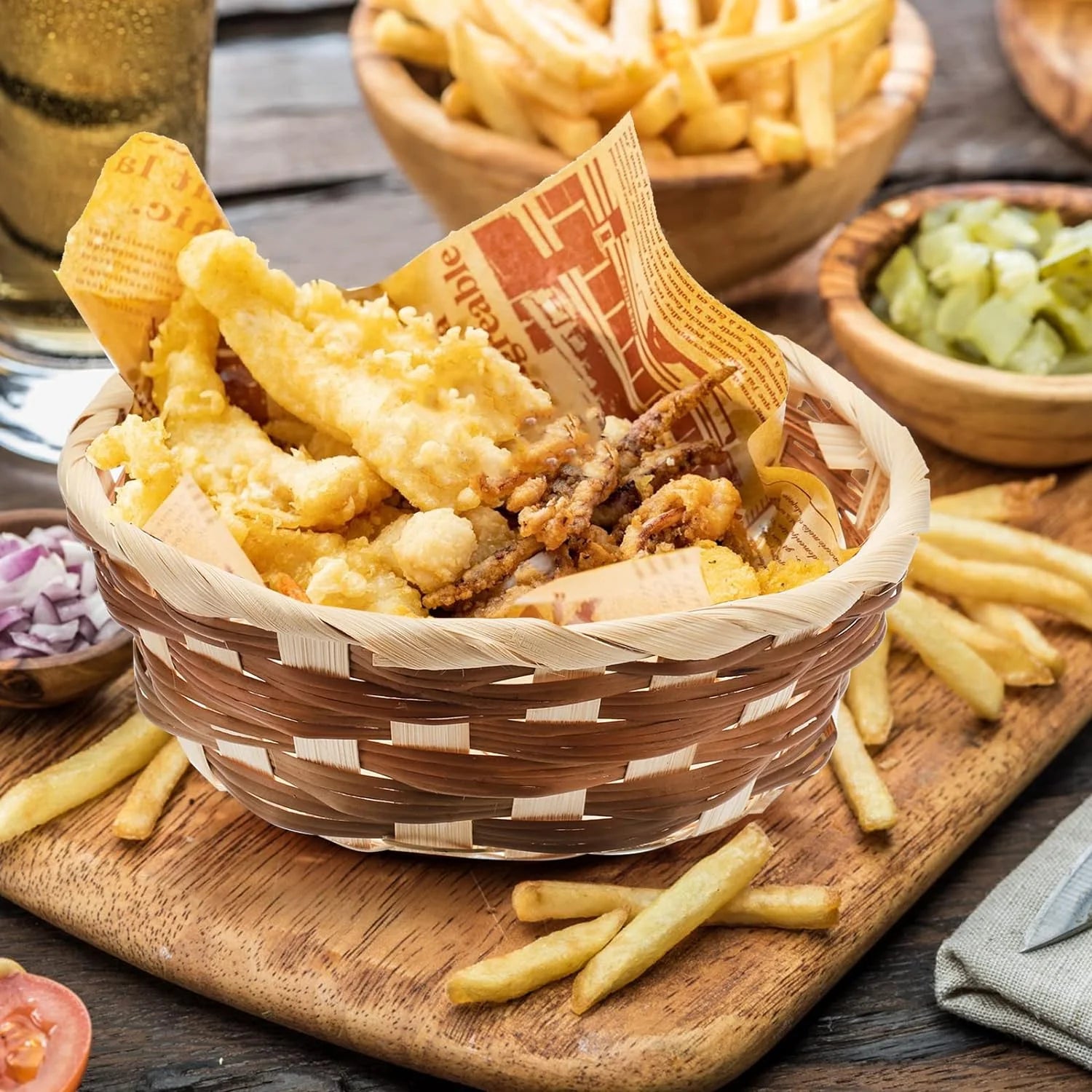 12 Pcs Woven Bread Baskets,Bamboo round Basket Woven Small Baskets for Gifts,Empty Bread Serving Baskets for Food Fruit Woven Bamboo Fruit Tray for Kitchen Restaurant Display Christmas Vegetables