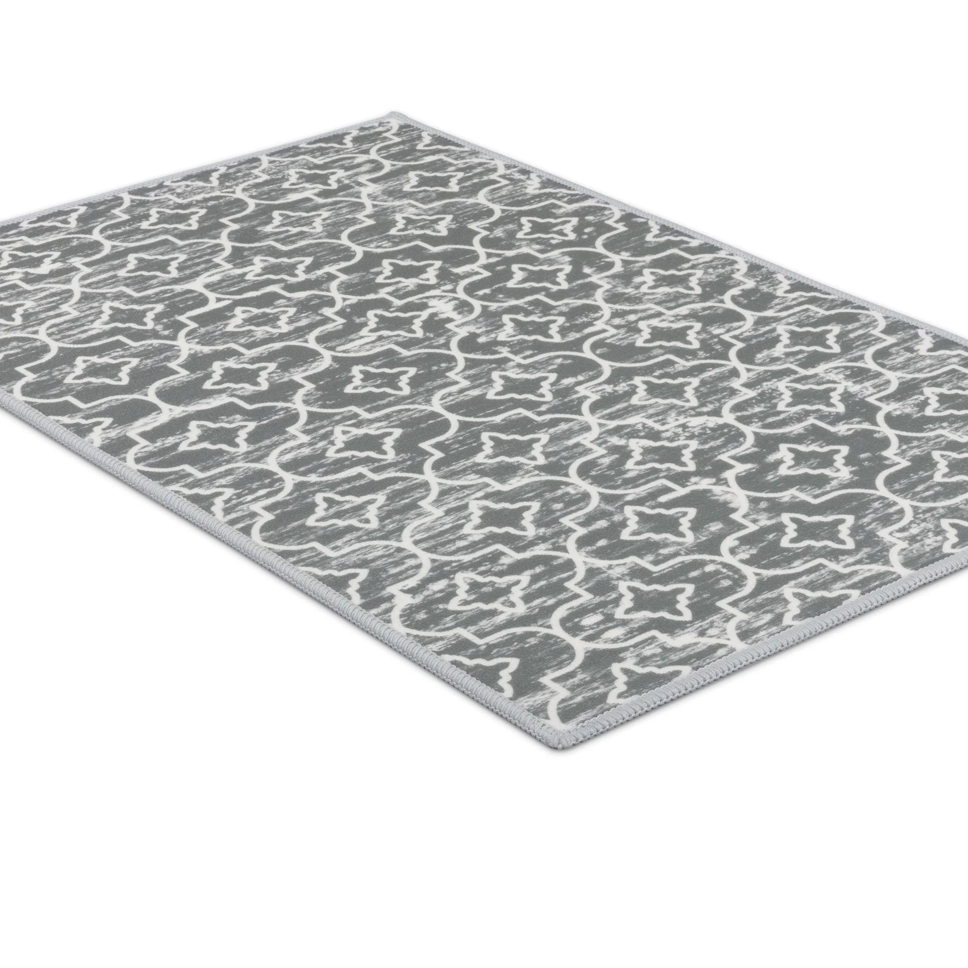 Gray Kitchen Rug Set 3 Piece, Non Slip Machine Washable Mats for Home Floor and Living Room