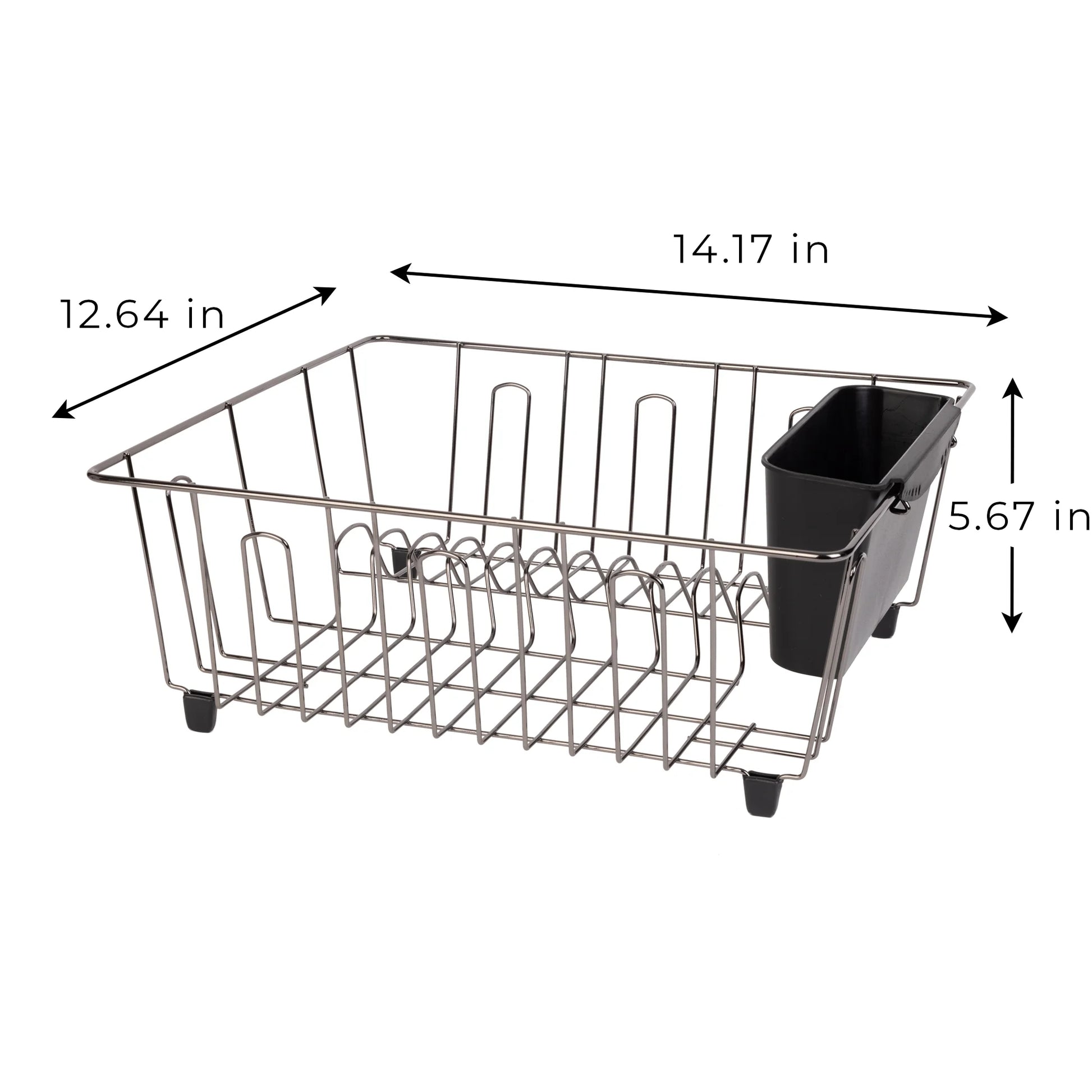 Small Dish Drainer Rack - Chrome/Black