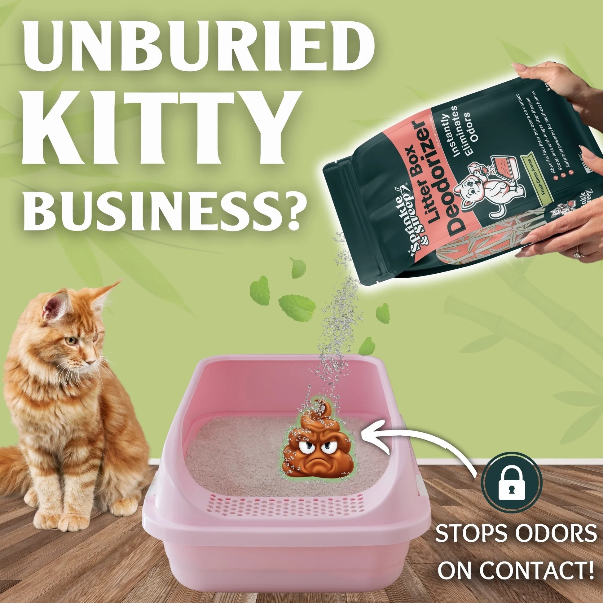 Litter Box Deodorizer – Cat Odor Eliminator for Litter Box & Instantly Removes Foul Smells and Urine Odors