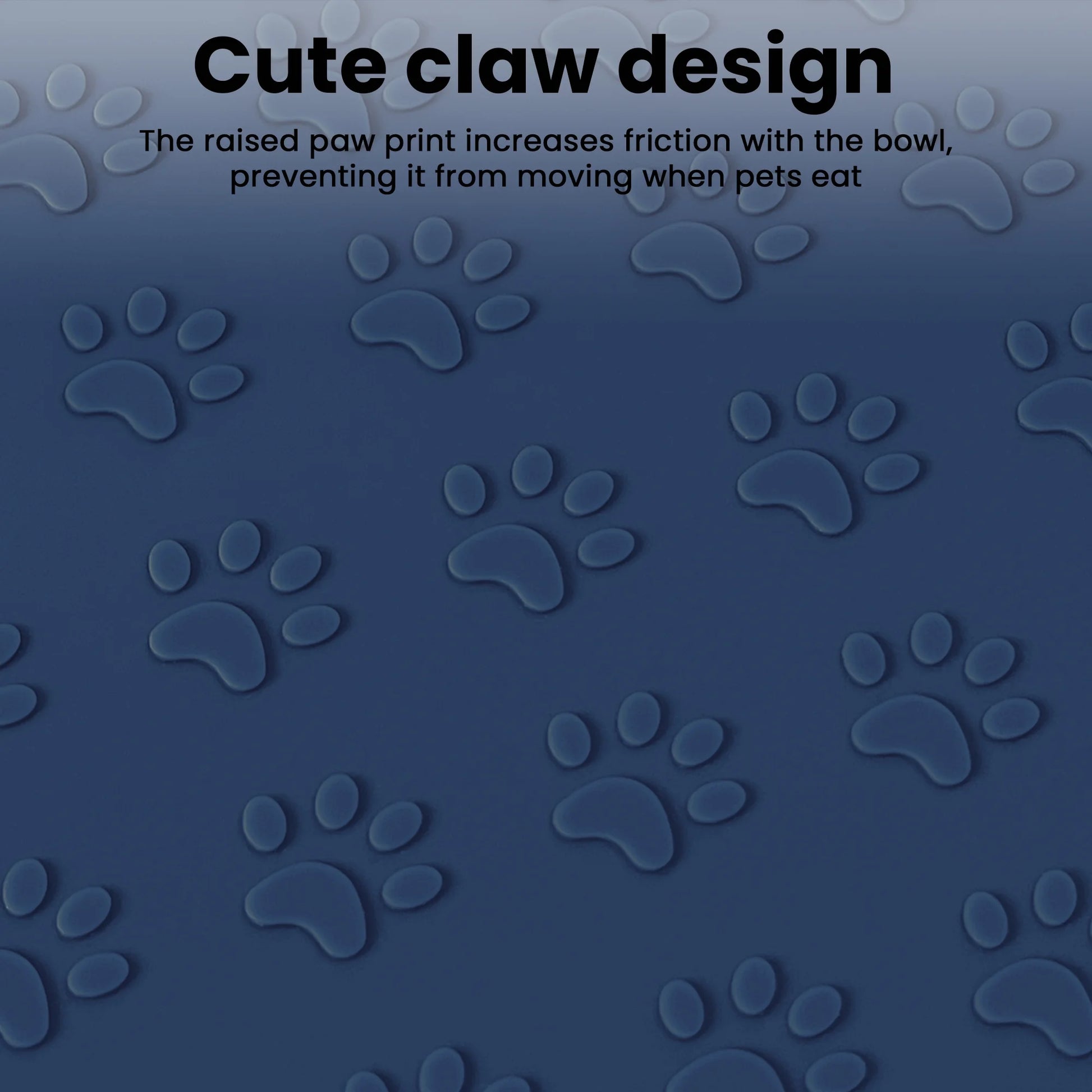 Silicone Dog Food Mat, Pet Placemat for Prevent Feeding Spills, Waterproof Dog Bowl Mats for Food and Water, Cat Food Mat for Pet Feeder, Navyblue