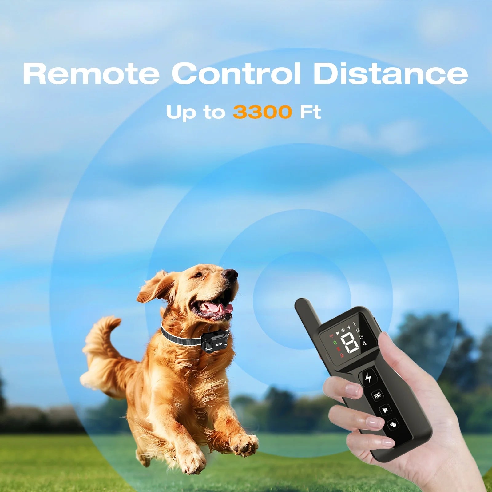 Shock Collar with Remote for Dogs with 2 Collars- Bark Training, for 15-120Lbs Large Medium Puppy, Smart Collar, Black