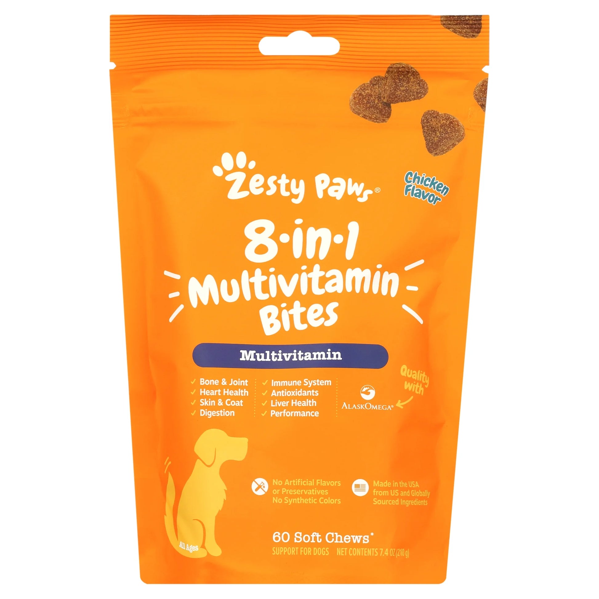8-In-1 Multivitamin Bites for Dogs, for Overall Wellbeing, Chicken 60Ct