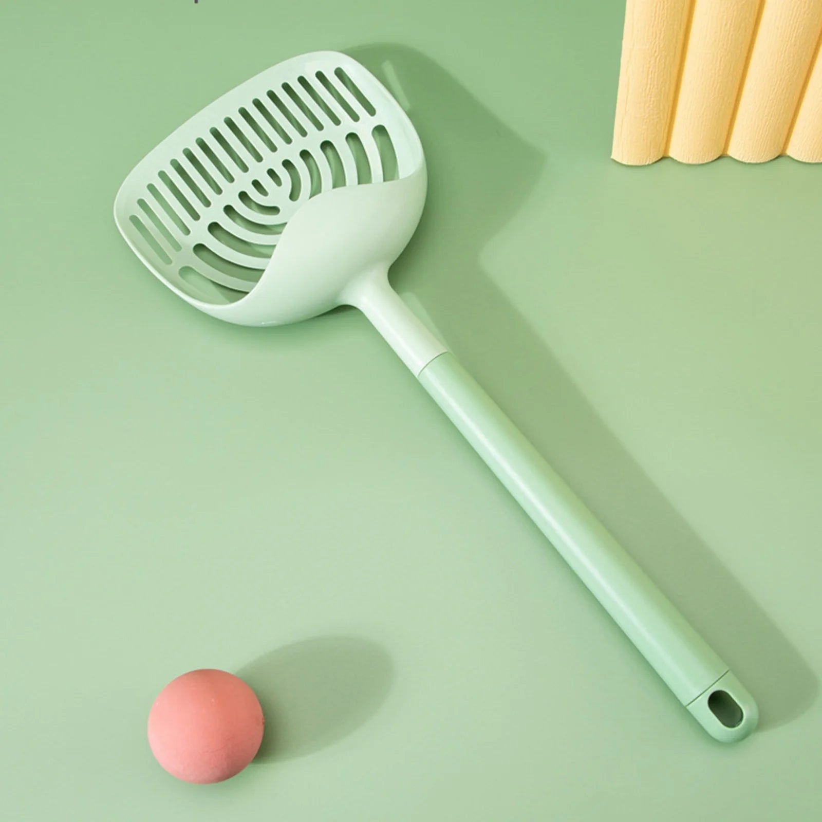 Long Handled Cat Litter Fine Hole Cat Poop Shovel Large Cat Litter Rabbit Hole Foods Cat Attract Additive Bags Pretty Kitty Litter Cat Litter Toilet Small Pet Litter Pellets Cat Garbage,Green