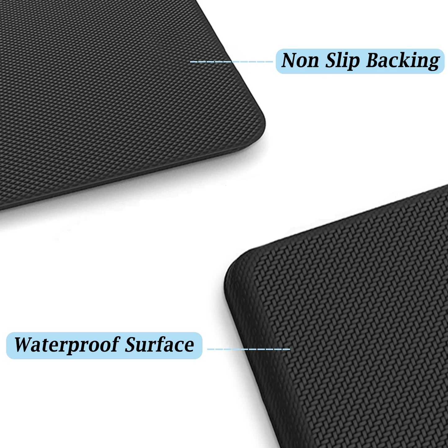0.75" Thick anti Fatigue Mats for Kitchen, 17X28" Memory Foam Kitchen Mats Non Slip, Comfort Standing Mat Cushioned Floor Mat, Black