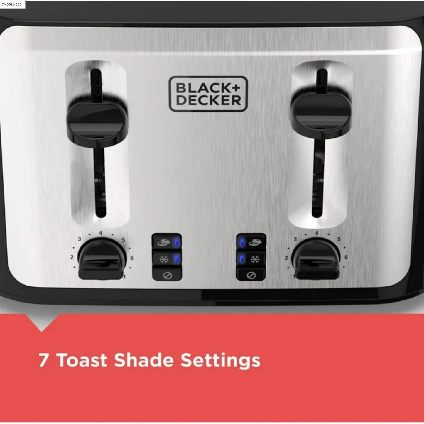 4-Slice Toaster with Extra-Wide Slots and Drop-Down Crumb Tray, Black/Silver