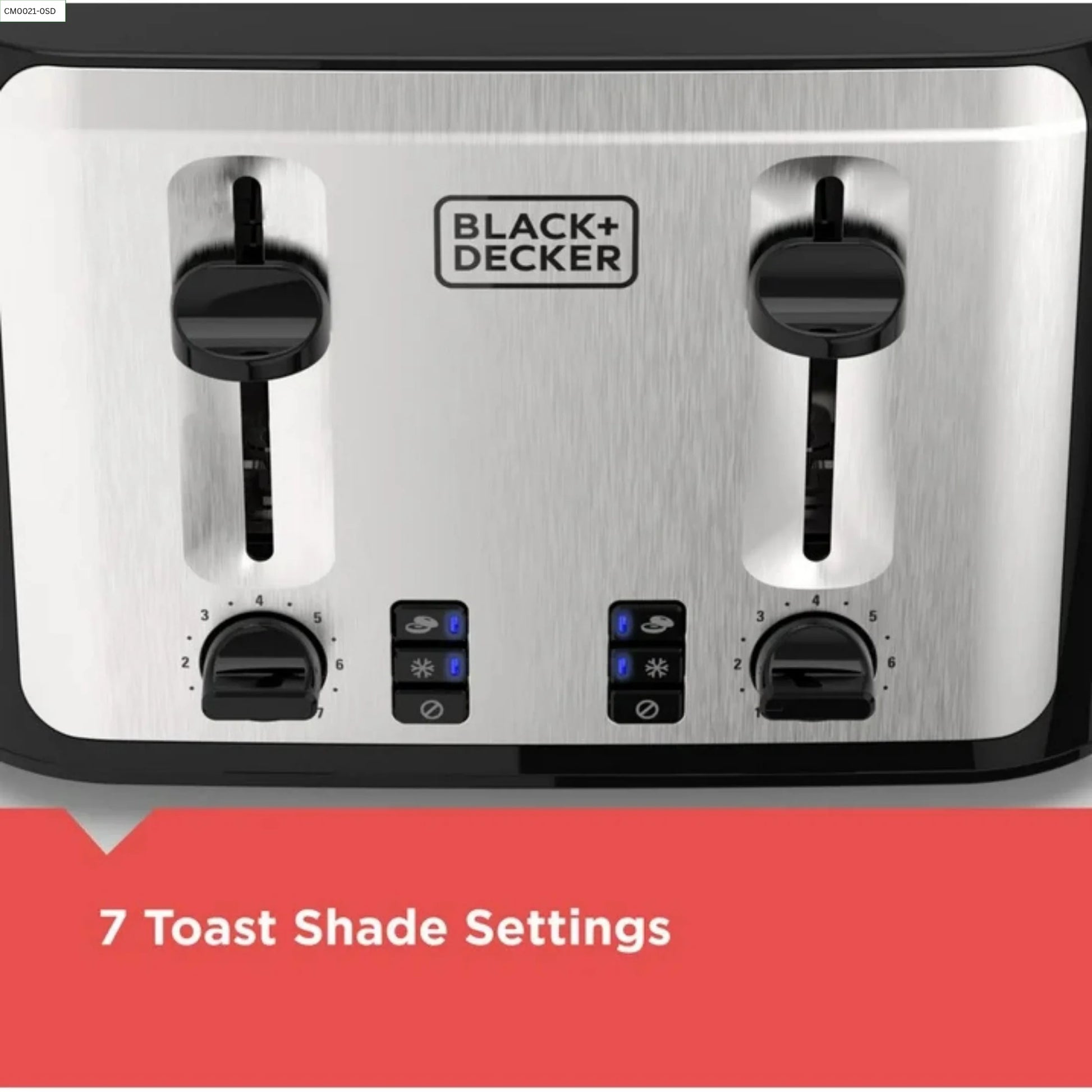 4-Slice Toaster with Extra-Wide Slots and Drop-Down Crumb Tray, Black/Silver
