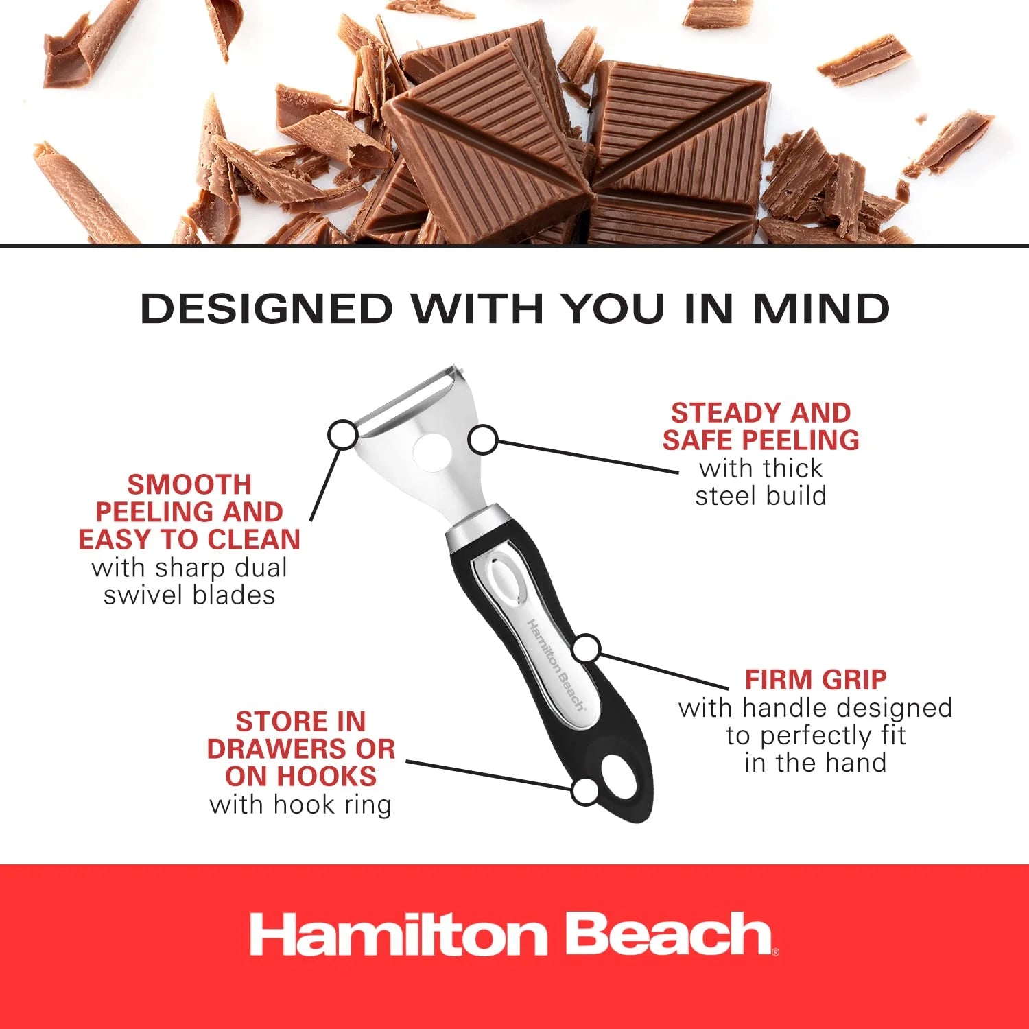 Y Shape Peeler Stainless Steel 7.5In Soft Touch Handle, Vegetable Y Shape Peeler Ergonomic Non-Slip Handle & Sharp Blade, Apple Peelers for Fruit, Carrot, Veggie, Potatoes - Black