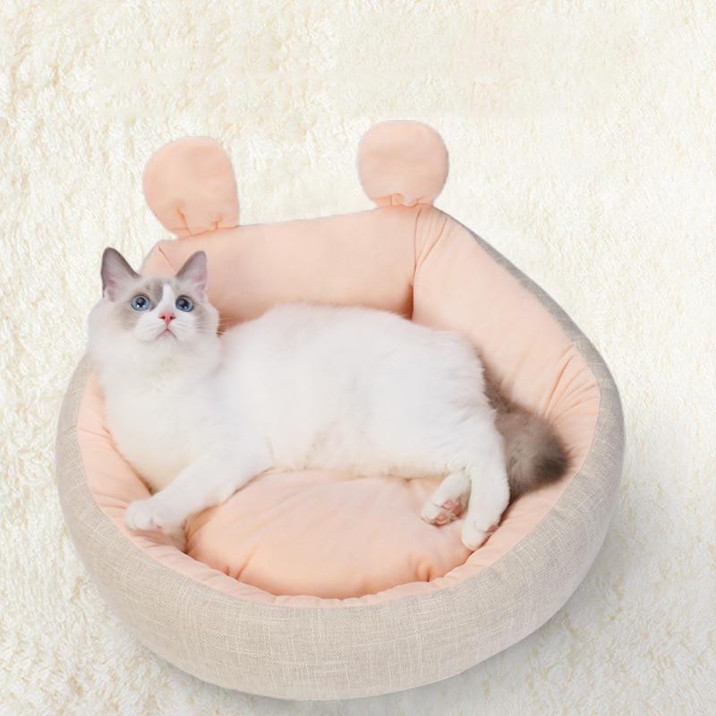 Dog Cat Bed Cute Rabbit Ear Shape Pet Nest Soft Comfortable Sofa