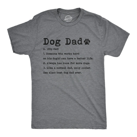 Mens Dog Dad Definition T Shirt Funny Fathers Day Pet Puppy Animal Lover Graphic