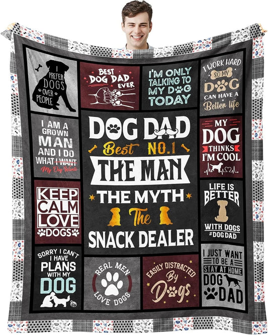 Fathers Day Dog Dad Gifts for Men, 50'"x60"