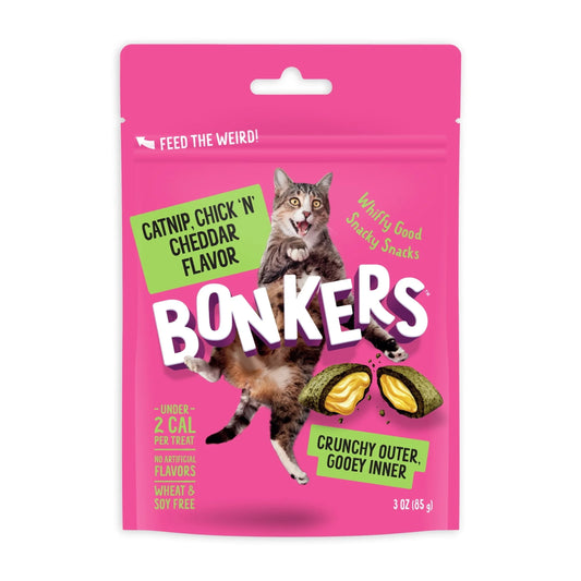 Cat Bites - Catnip & Chick 'N' Cheddar Flavor, Crunchy and Soft Cat Treats, 3 Oz Bag