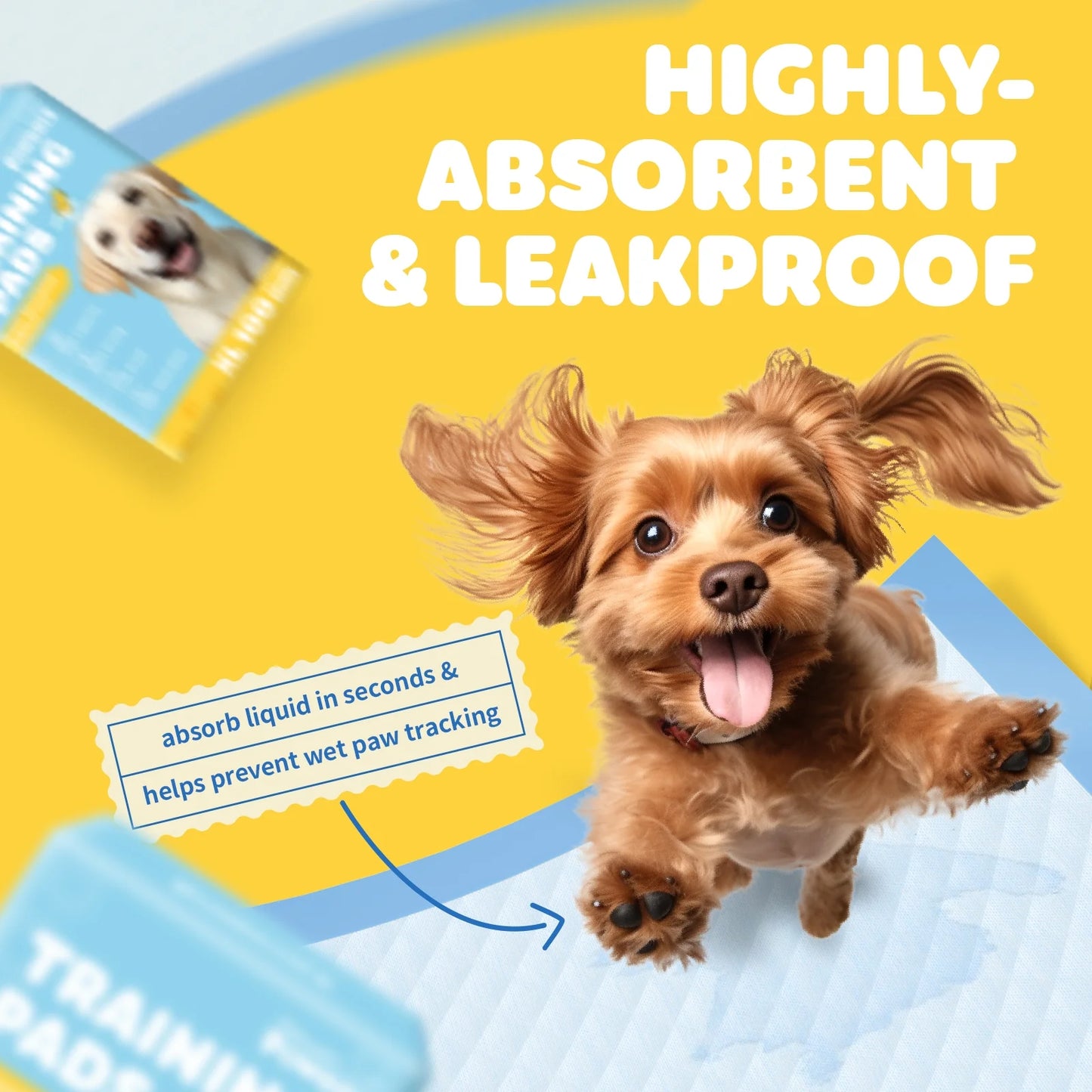 Extra Large 6-Layer Dog Training Pads, 33.5" x 27.5", 100 Count with Enhanced Absorbency