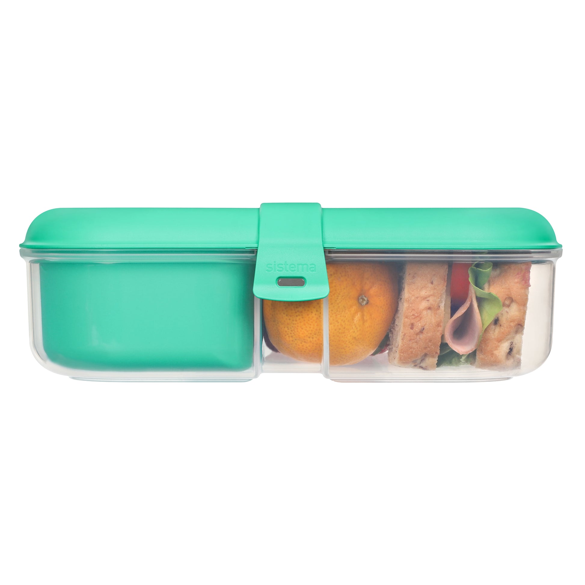 to Go Split Lunch Box, 1.1L Food Storage Container with 2 Compartments, Minty Teal