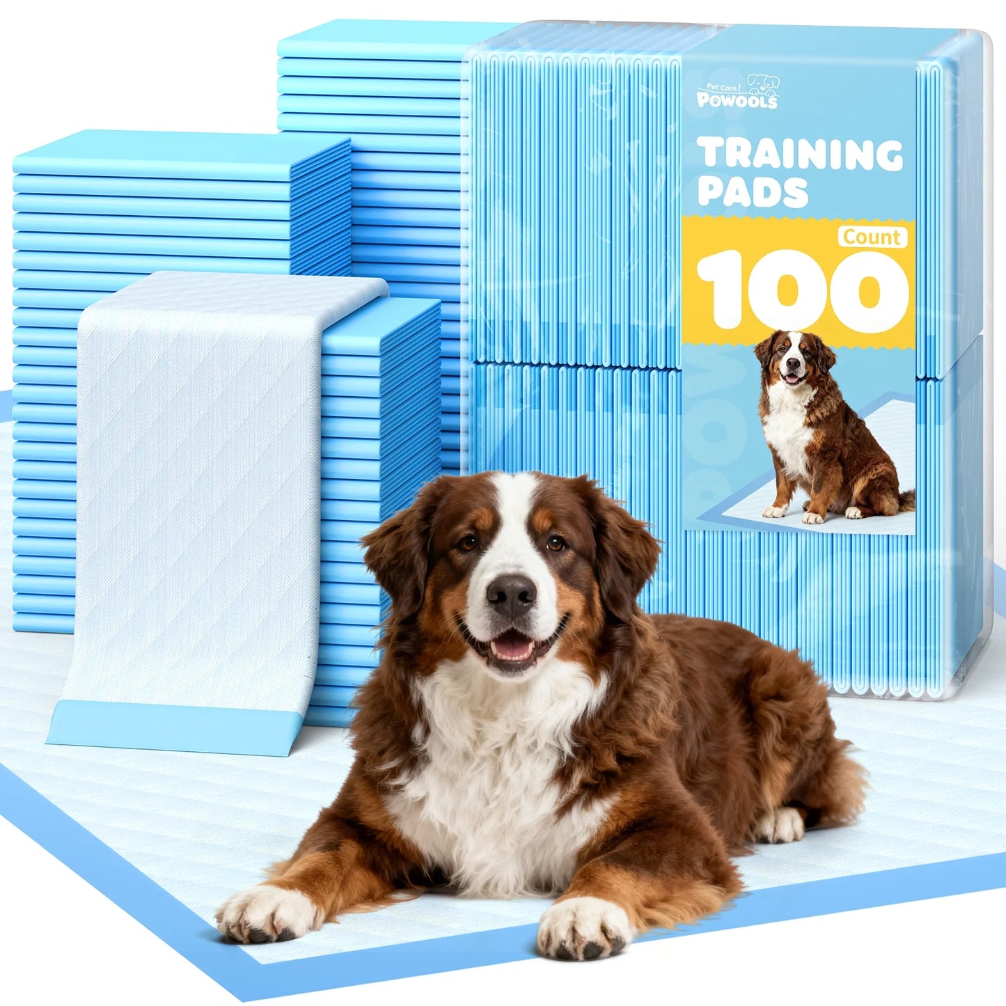 Extra Large 6-Layer Dog Training Pads, 33.5" x 27.5", 100 Count with Enhanced Absorbency
