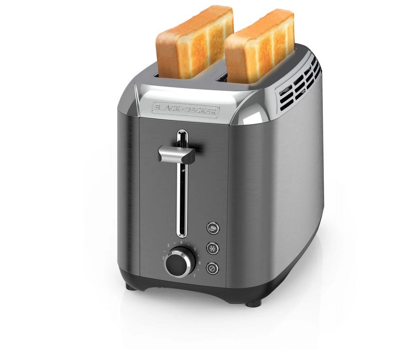 2-Slice Rapid Toaster, Black Stainless Steel with Removable Tray