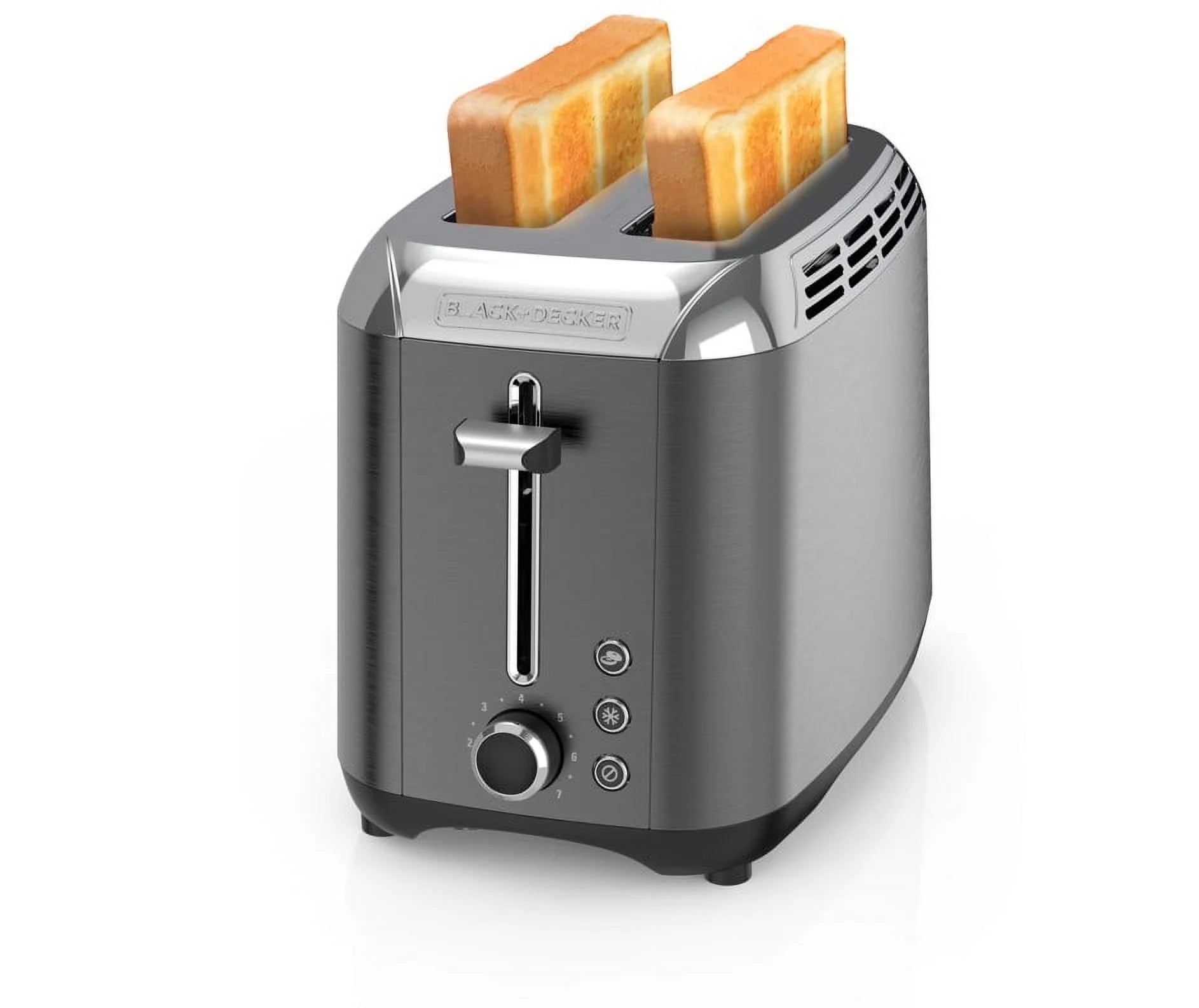 2-Slice Rapid Toaster, Black Stainless Steel with Removable Tray