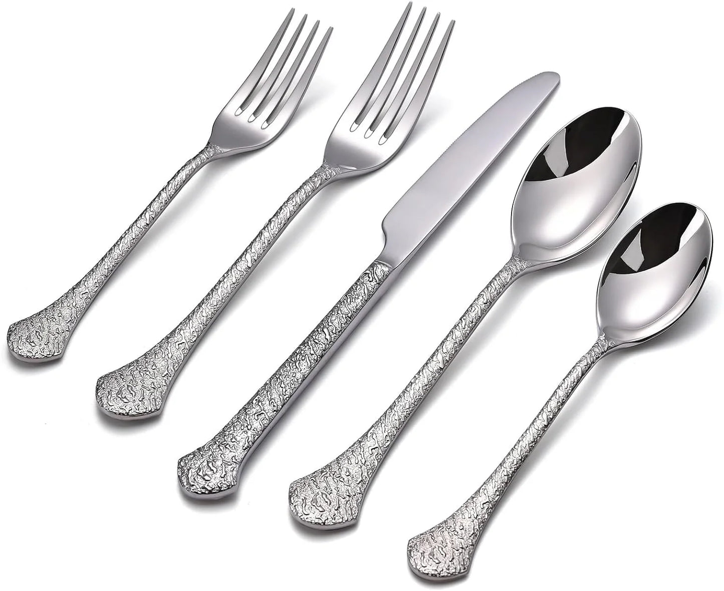 30 Pieces Silverware Set, 18/10 Stainless Steel Modern Flatware, Service for 6