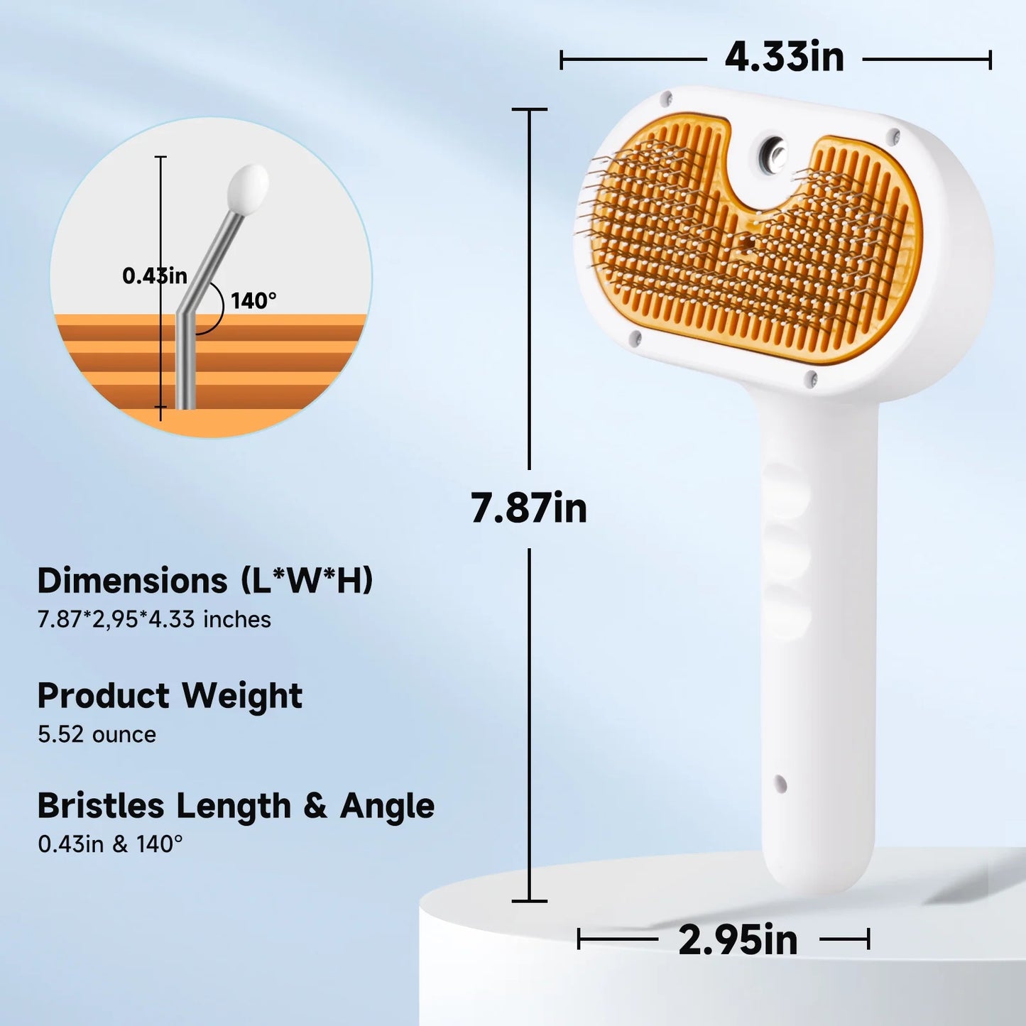 Professional Pet Steam Grooming Brush for Dogs and Cats - 3-in-1 Shedding and Hair Removal Tool with Self-Cleaning Spray Comb and Mist for Long-Haired Pets - Includes Waterless Shampoo