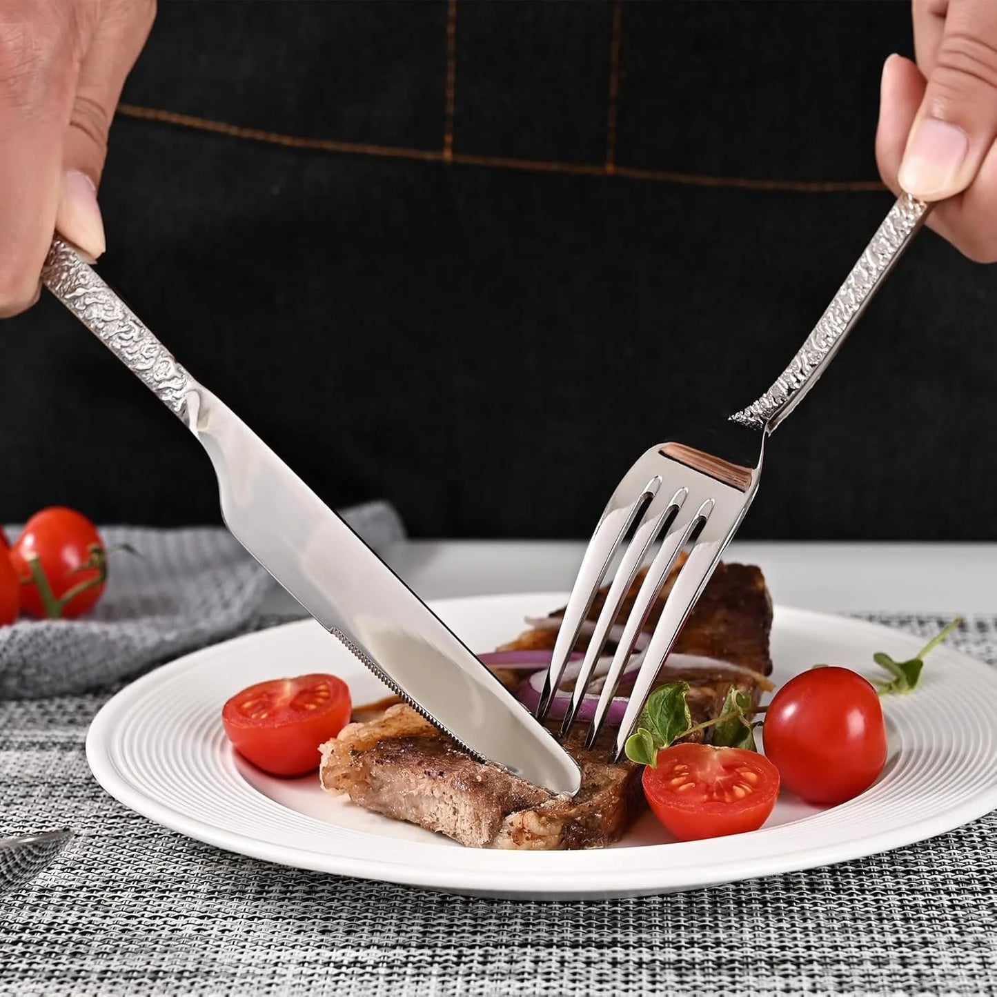 30 Pieces Silverware Set, 18/10 Stainless Steel Modern Flatware, Service for 6