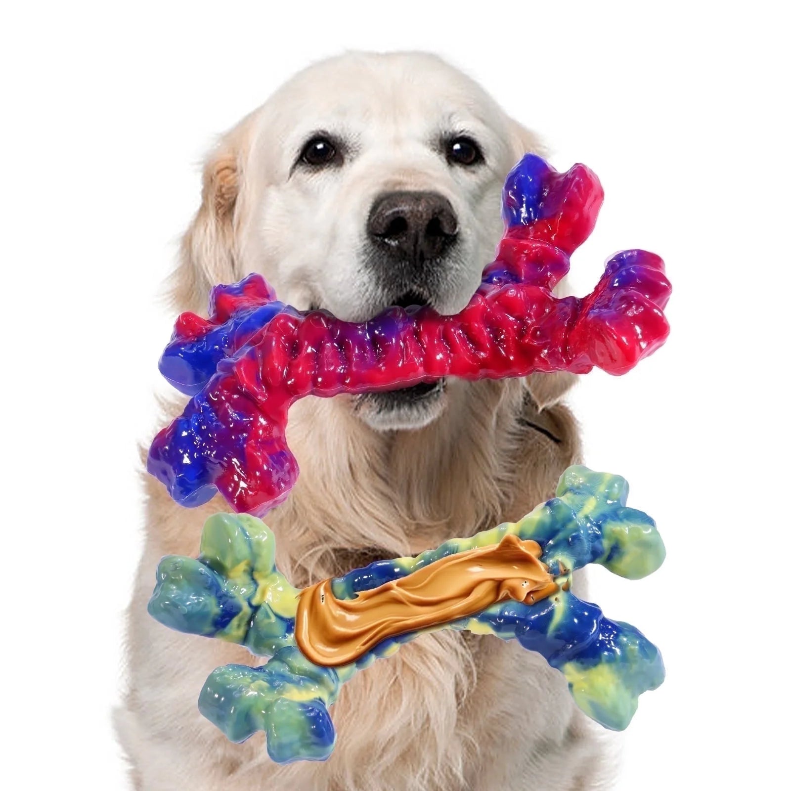 2-Pack Durable Dog Chew Toys for Aggressive Chewers - Ideal for Medium and Large Breeds, Promoting Dental Health and Training