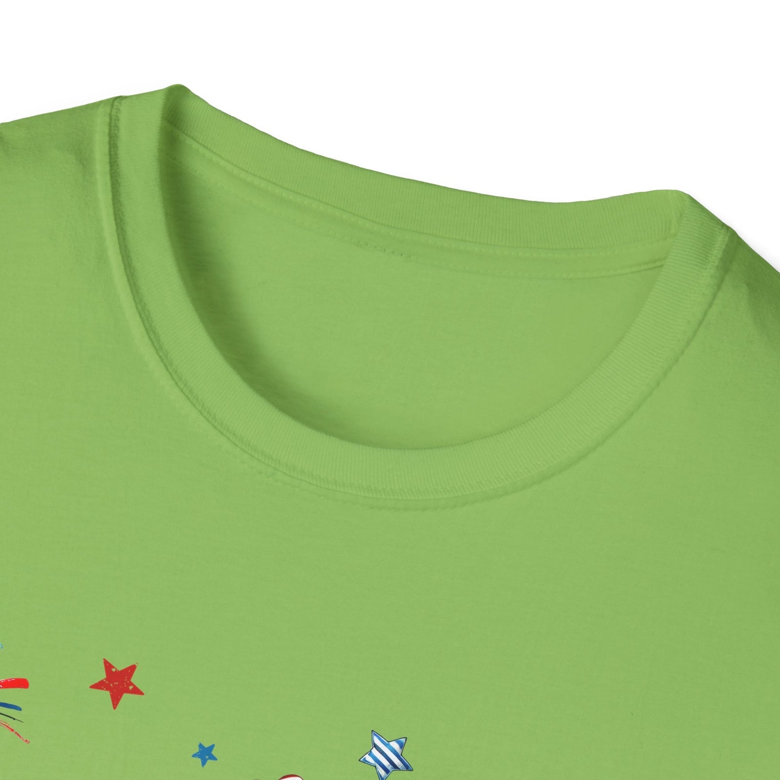 Patriotic Cat Unisex Softstyle T-Shirt for Fourth of July Celebrations