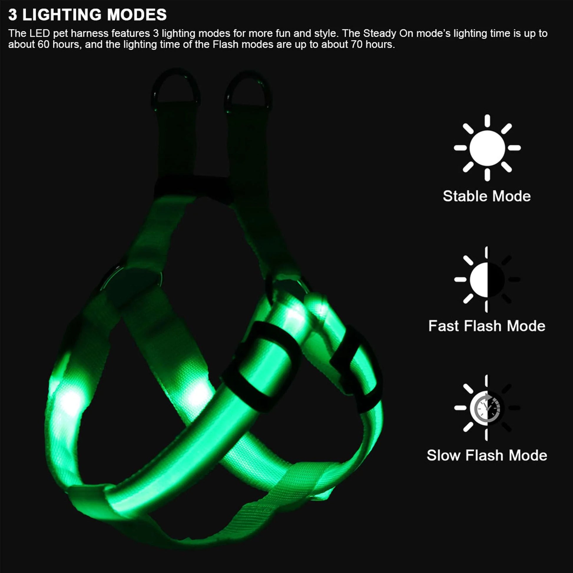 Light up Dog Harness, USB Rechargeable No Pull Dog Vest Reflective Harness for Small Medium Large Pets (S, Pink)