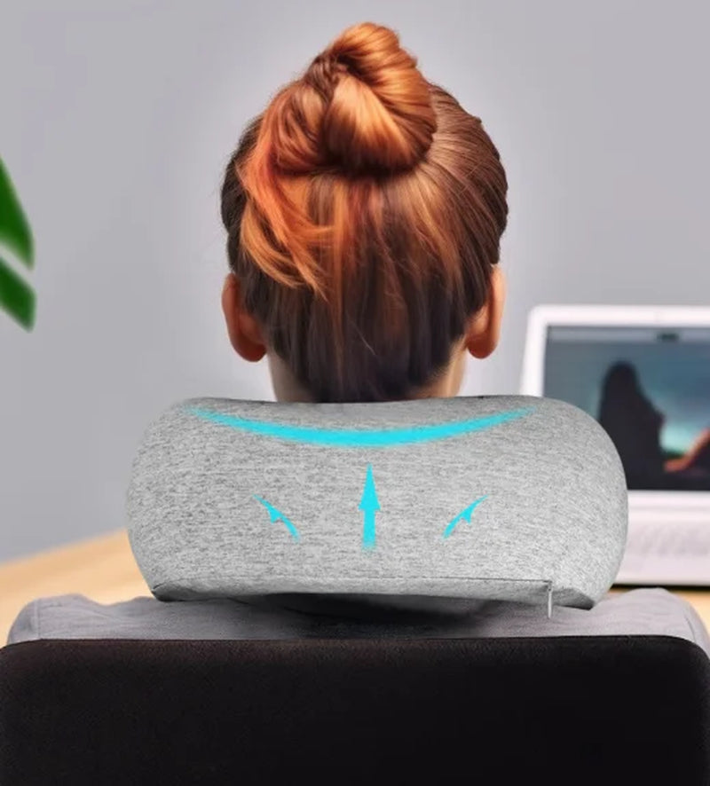 Ergonomic Memory Foam Travel Pillow for Air Travel, Automotive Use, and Office Comfort | Machine Washable Cover with Convenient Carry Bag