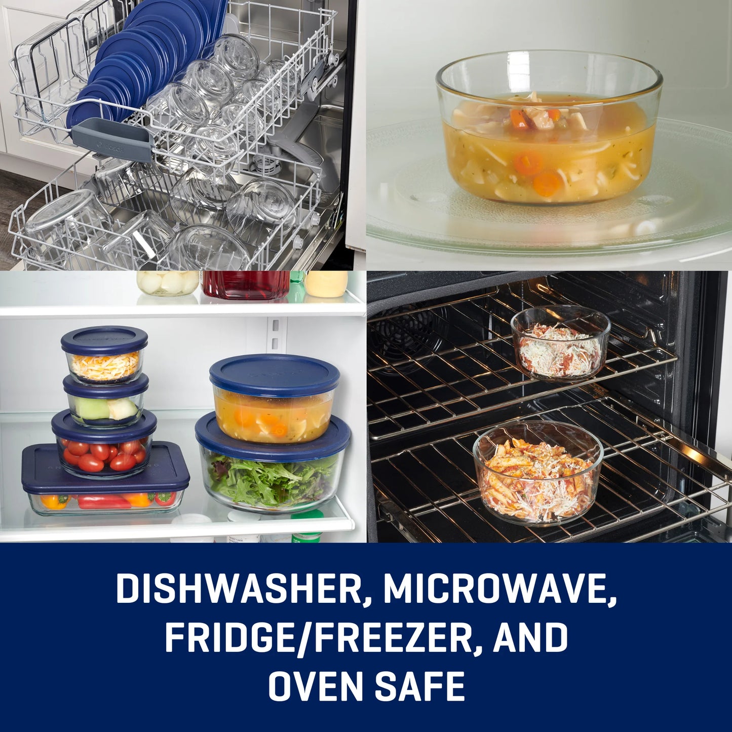 Glass Food Storage Containers with Lids, 30 Piece Set