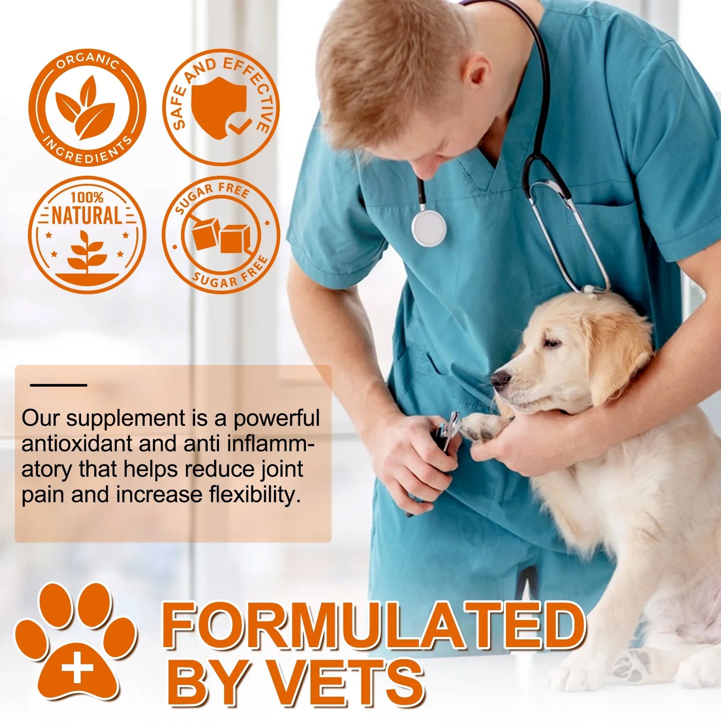 Turmeric Curcumin for Dogs - Dogs Hip and Joint Aid + Support - Heart & Immune Support - Health Supplement with Organic Turmeric, Vitamin B - 180 Chewable Tablets
