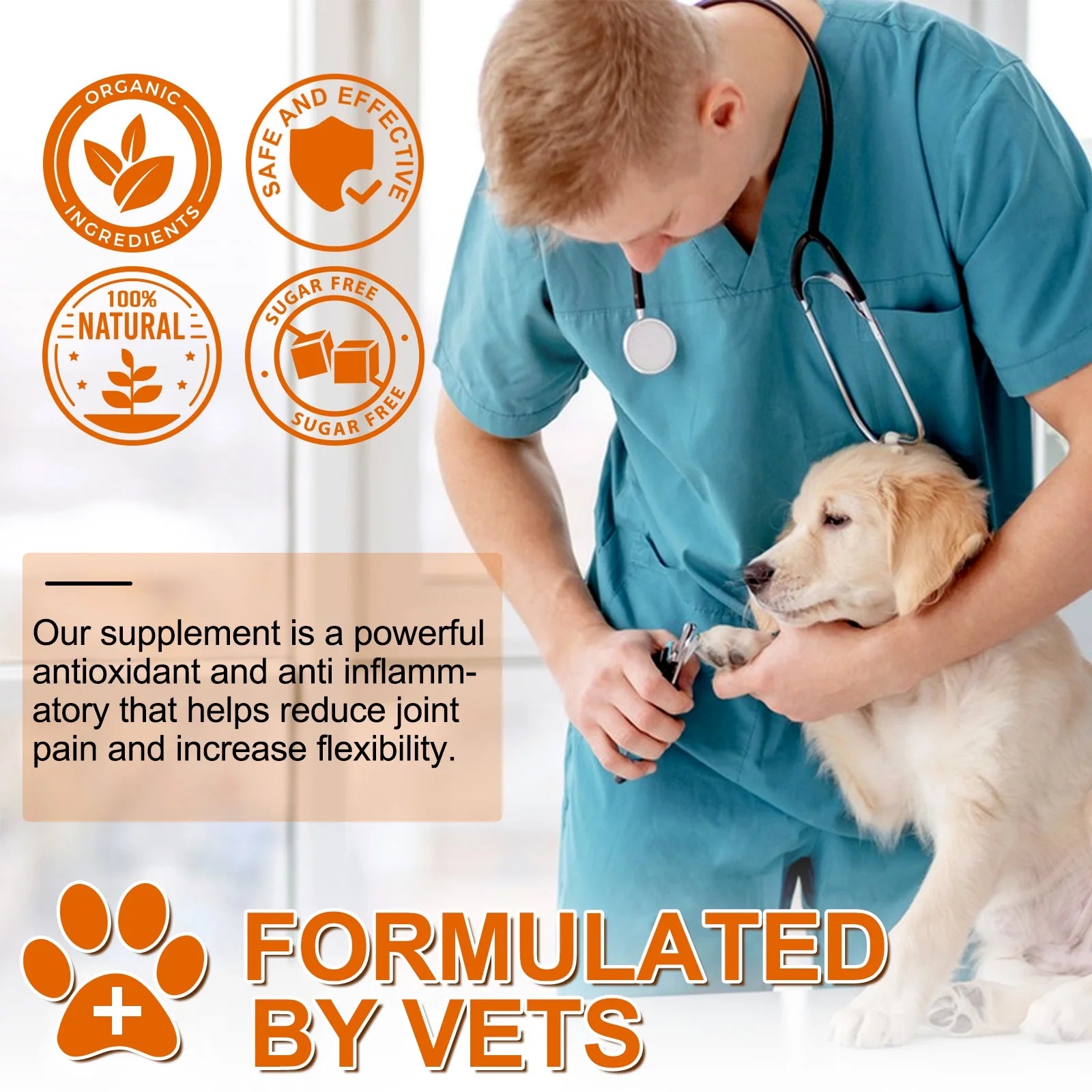 Turmeric Curcumin for Dogs - Dogs Hip and Joint Aid + Support - Heart & Immune Support - Health Supplement with Organic Turmeric, Vitamin B - 180 Chewable Tablets
