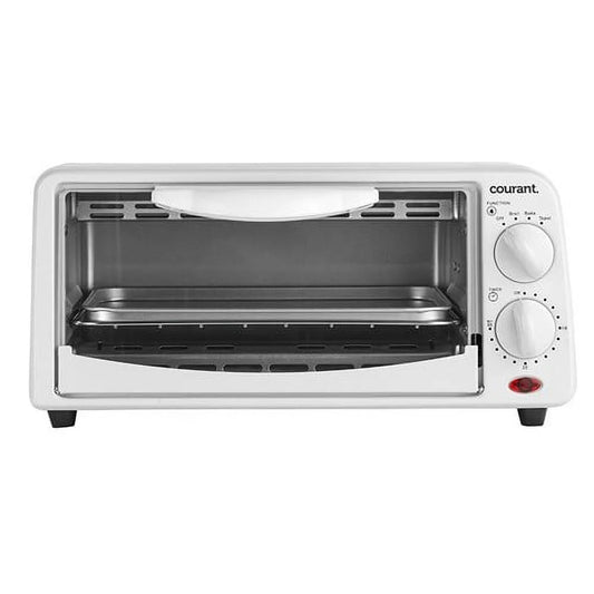 2 Slice Personal Toaster Oven with Bake Tray, Toast Rack - White