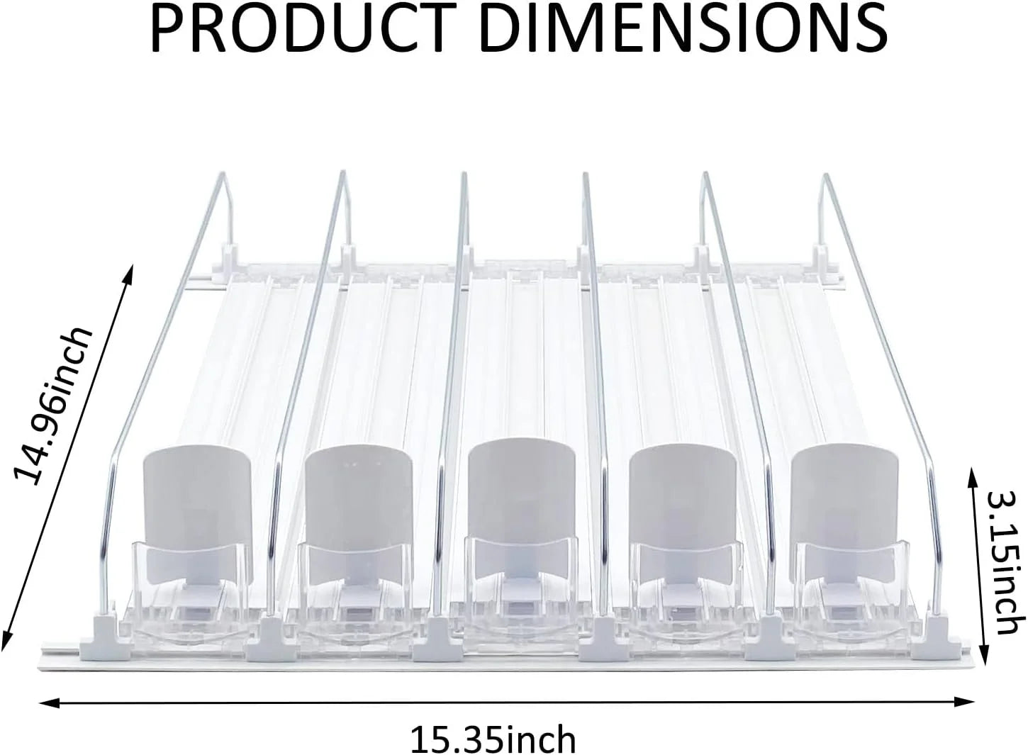 Drink Organizer for Fridge, Fridge Organizer Automatic Pusher Glide Width Storage 25 Cans (White)