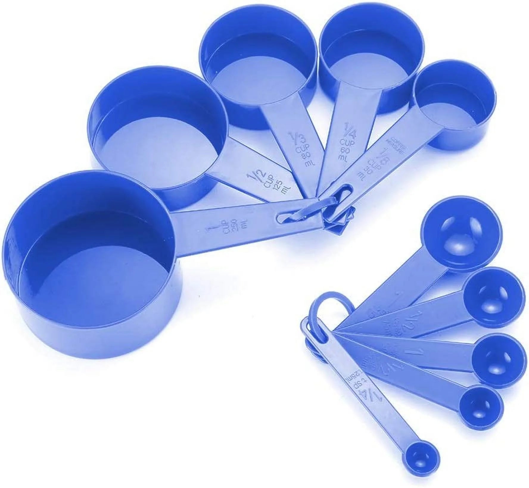 10Pcs 7 Color Measuring Cups and Measuring Spoon Scoop Silicone Handle Kitchen Measuring Tool (Color : Purple)