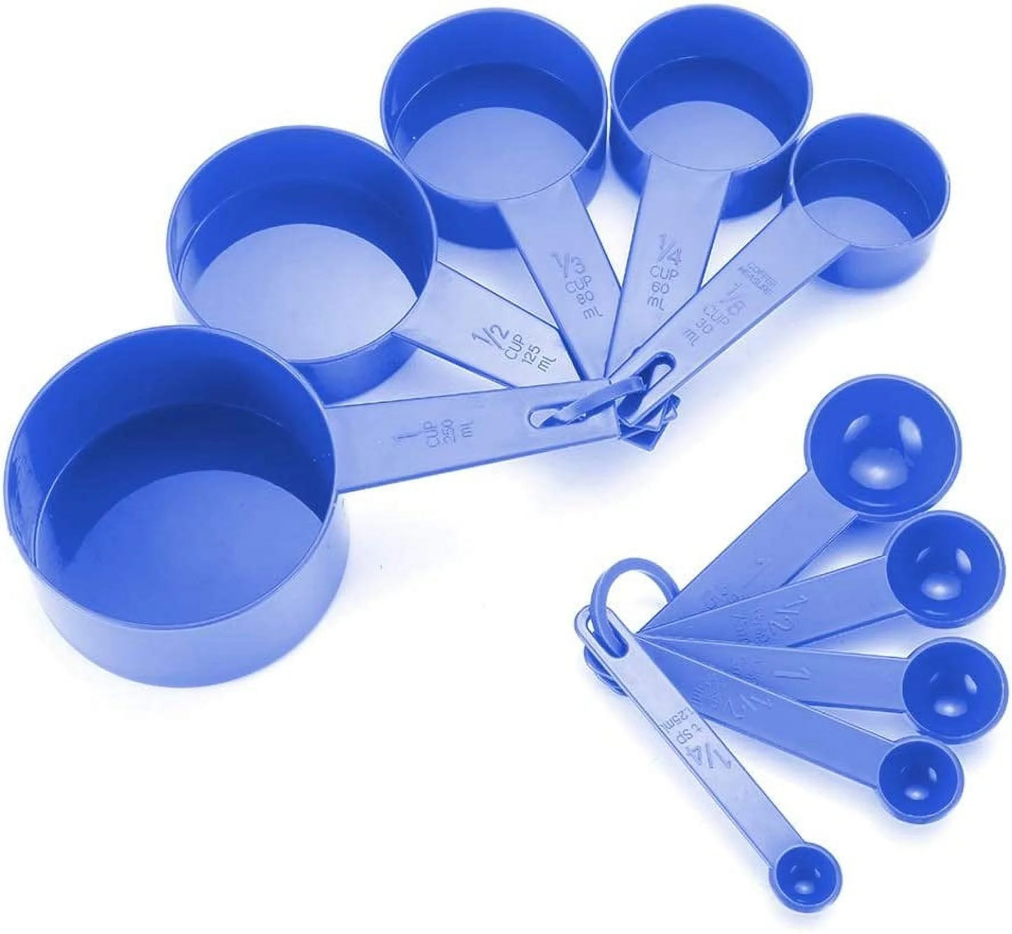 10Pcs 7 Color Measuring Cups and Measuring Spoon Scoop Silicone Handle Kitchen Measuring Tool (Color : Purple)