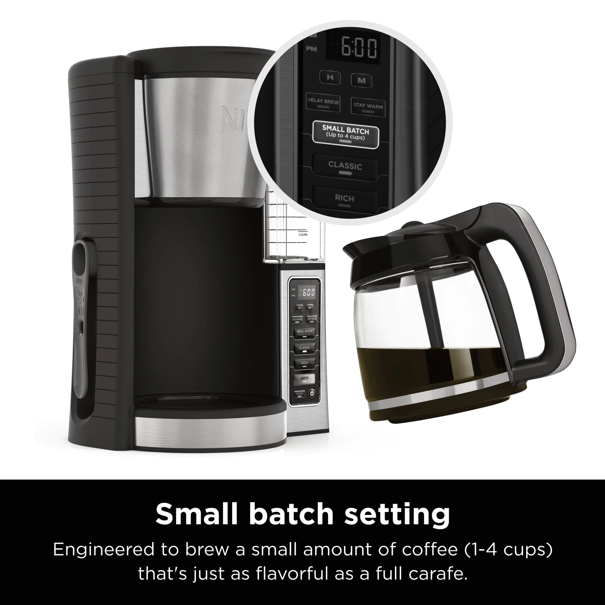 12-Cup Programmable Coffee Brewer, 2 Brew Styles, Adjustable Warm Plate, 60Oz Water Reservoir, Black/Stainless Steel, CE250