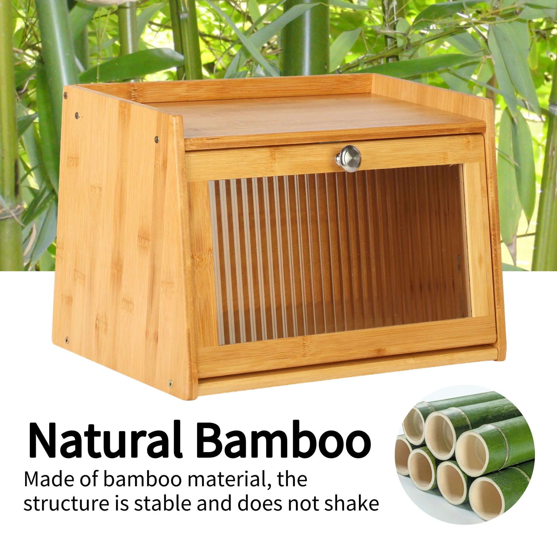 Bamboo Bread Box, Bread Box for Kitchen Counter, Large Bread Storage Container, Bread Bin for Bakery Products, Bread Holder Container, Natural