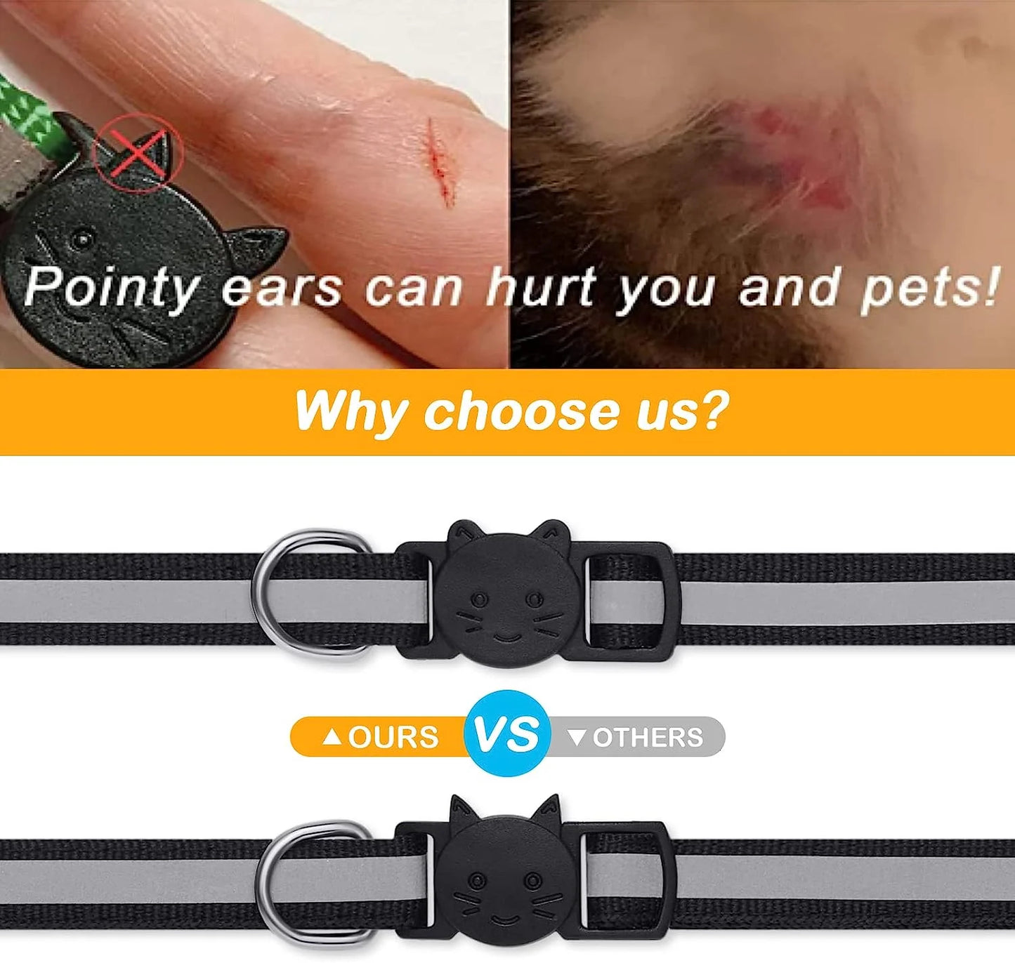 12-Pack Reflective Breakaway Cat Collars with Bells and Name Tags