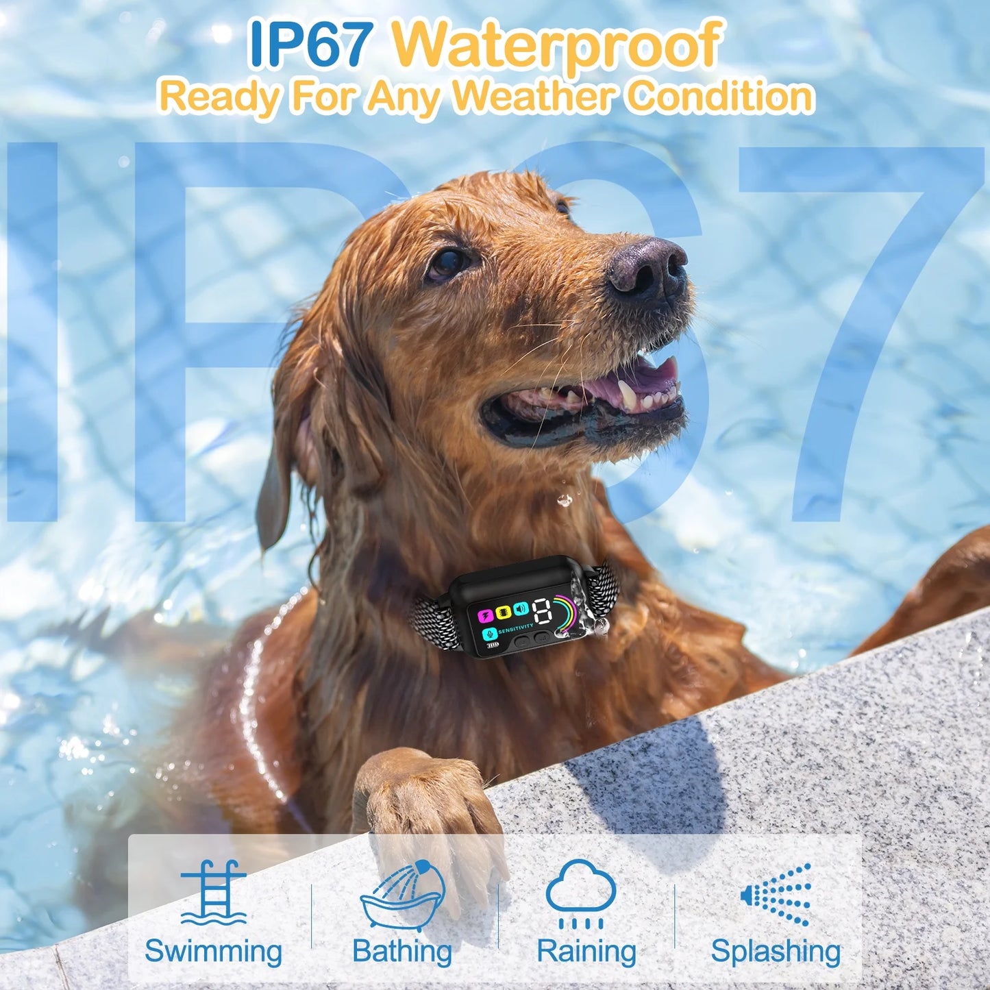 Rechargeable Smart Bark Collar Set for Dogs - 2 Pack Adjustable Anti-Barking Training Collars with 8 Sensitivity Levels and Beep Function