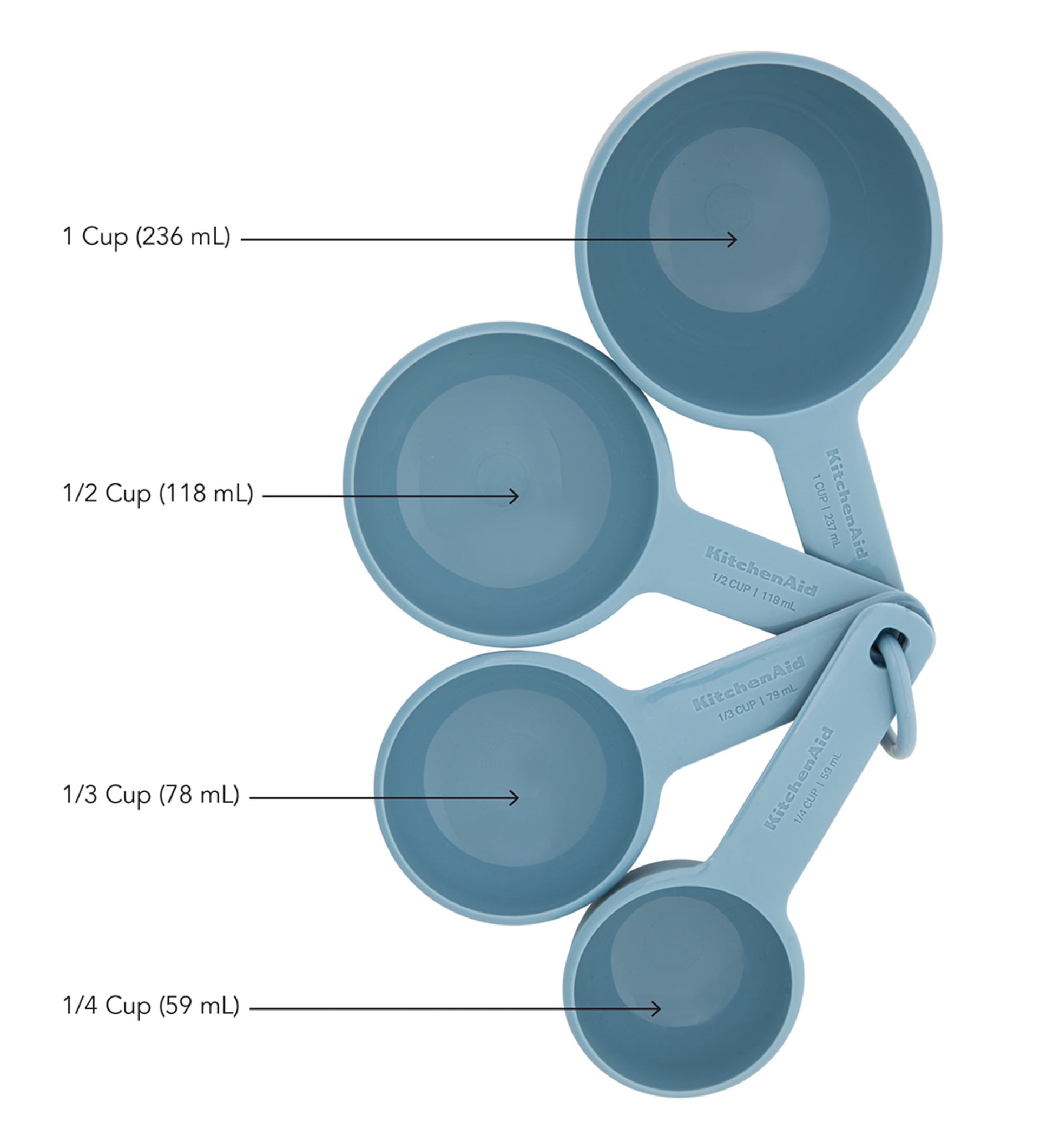 Universal Measure Cups and Spoons Kitchen Utensil Set in Blue Velvet