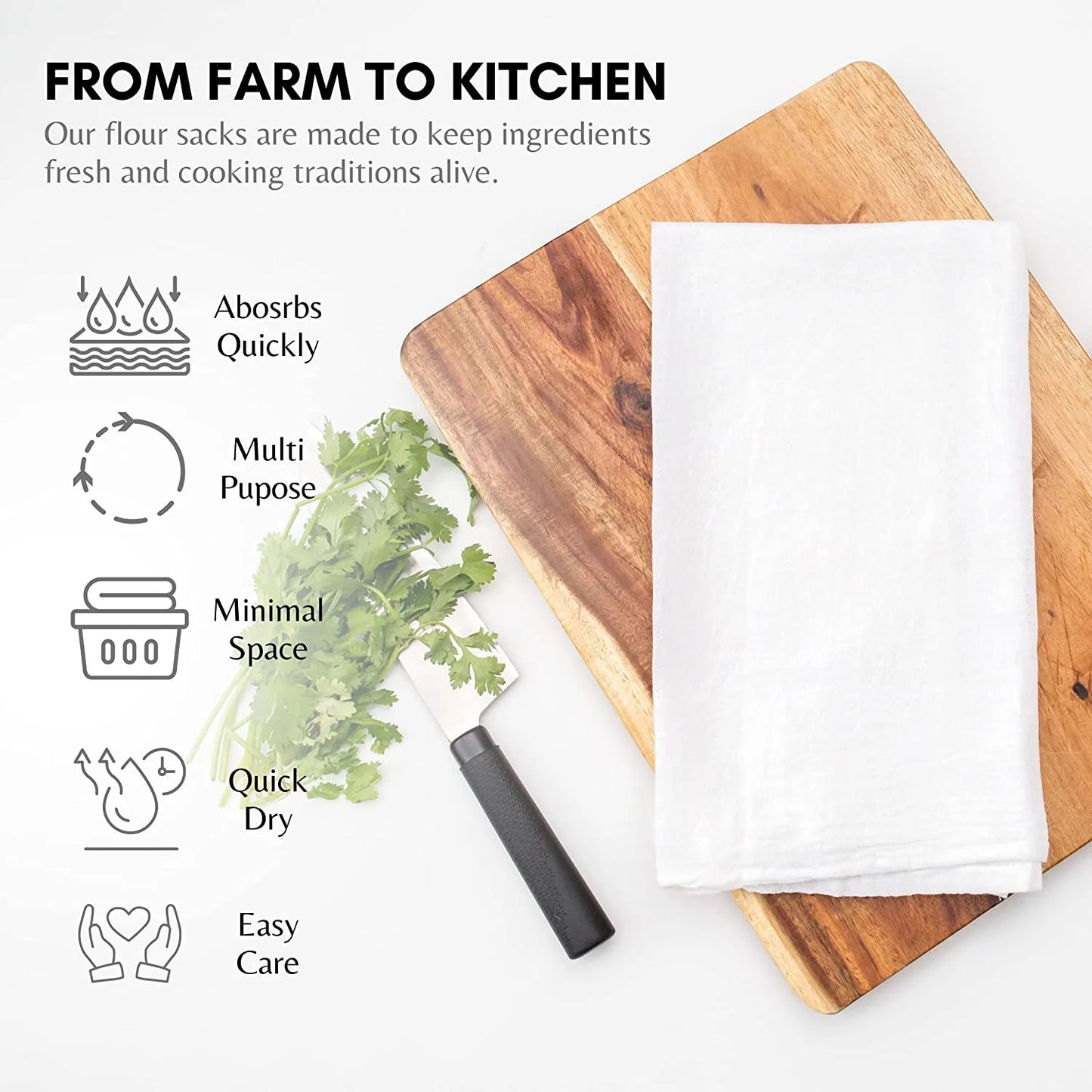 Flour Sack Towels 12 Pack Cotton Kitchen Towels (28X 28) Inches –Multipurpose Soft & Absorbent