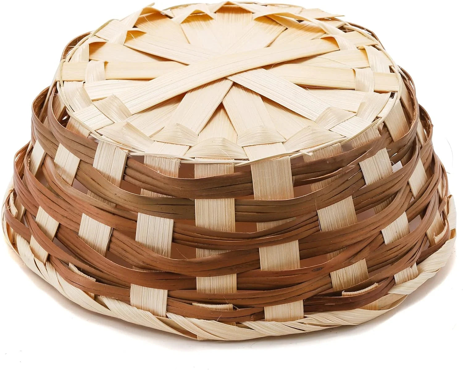 12 Pcs Woven Bread Baskets,Bamboo round Basket Woven Small Baskets for Gifts,Empty Bread Serving Baskets for Food Fruit Woven Bamboo Fruit Tray for Kitchen Restaurant Display Christmas Vegetables